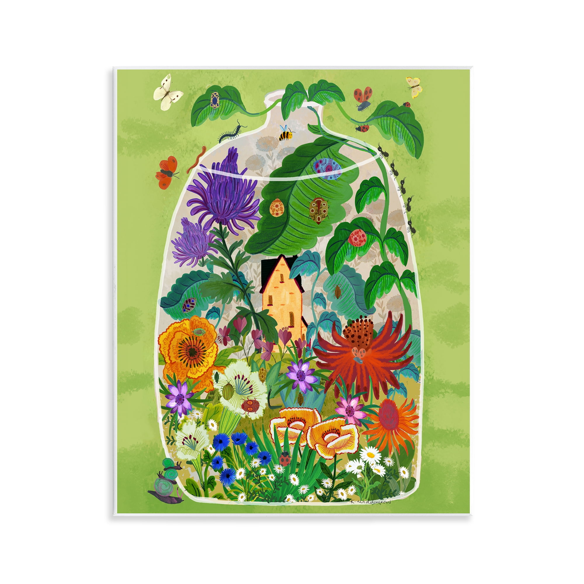 Stupell Industries Terrarium Bug Garden Wall Plaque Art, design by Kay Widdowson