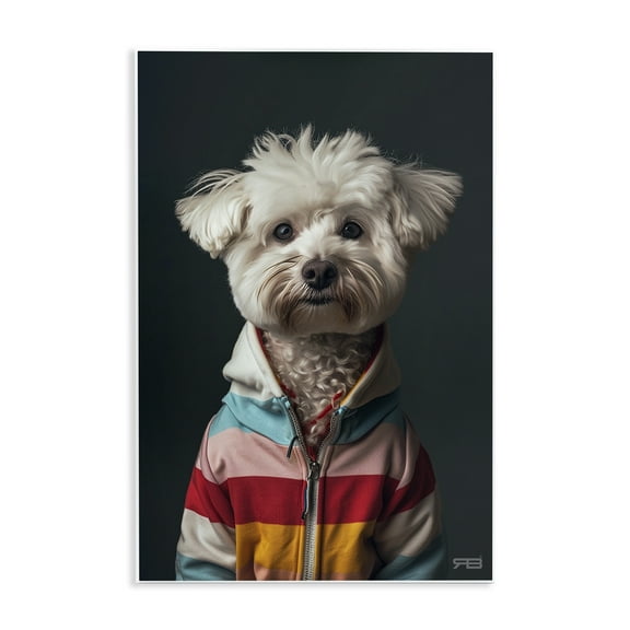 Stupell Industries Terrier Dog with Windbreaker Animals & Insects Painting Unframed Art Print Wall Art, 10 x 15