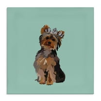 Stupell Industries Terrier with Crown Animals Painting Wrapped Canvas Art Print Wall Art, 17 x 17