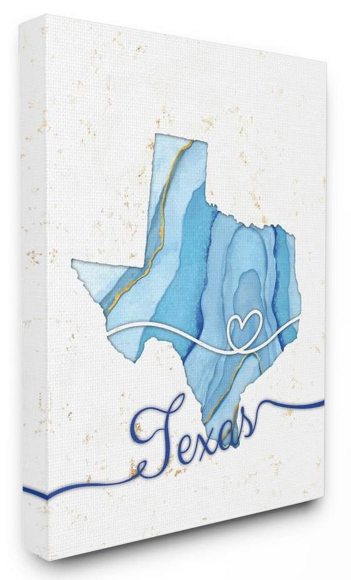 Stupell Industries Texas Agate Blue US State Design Canvas Wall Art by Ziwei Li