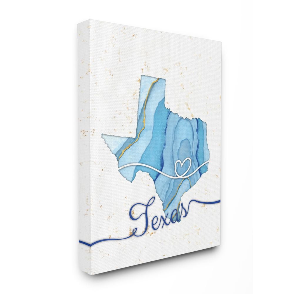 Stupell Industries Texas Agate Blue US State Design Canvas Wall Art by Ziwei Li