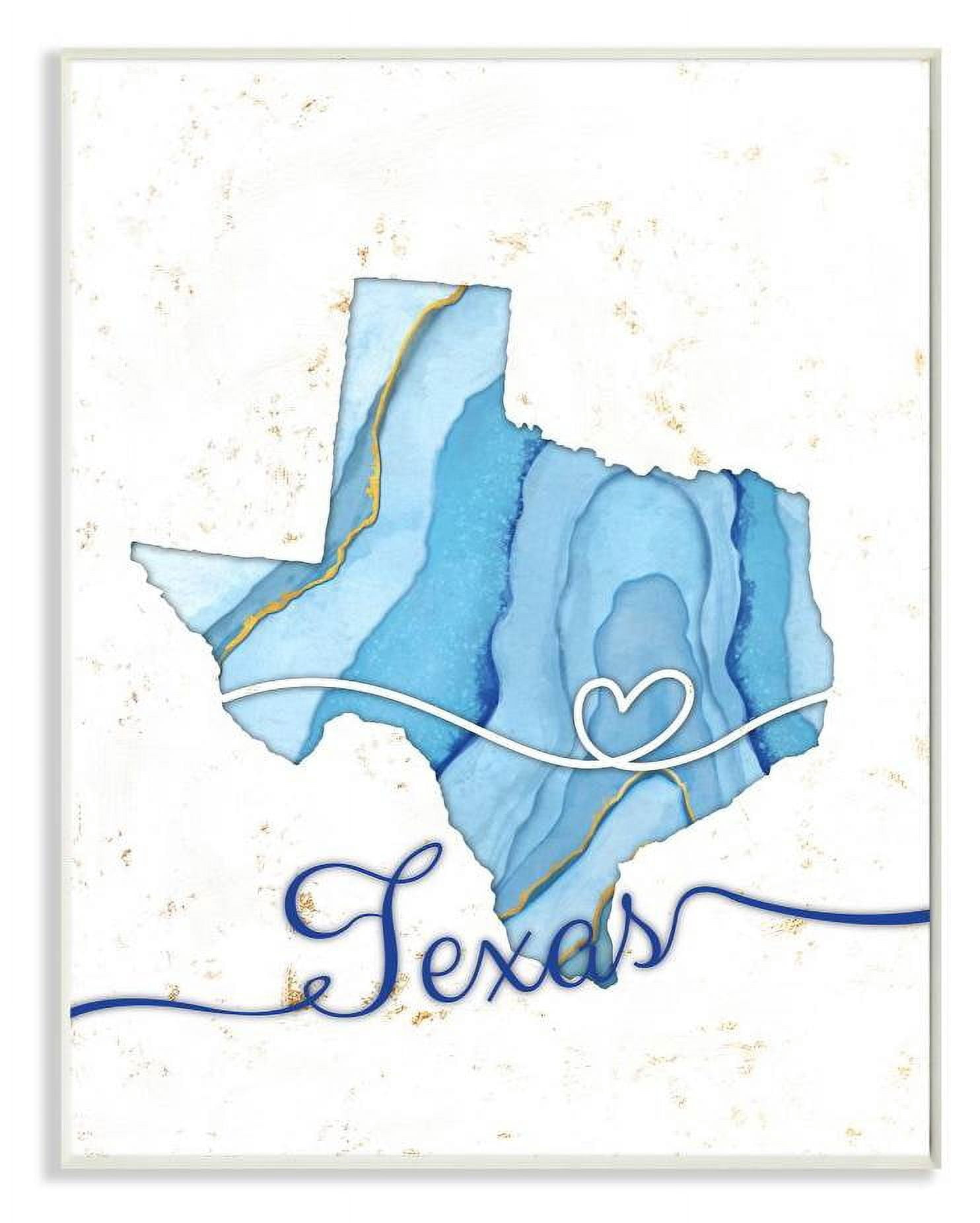 Stupell Industries Texas Agate Blue US State Design Wall Plaque by Ziwei Li