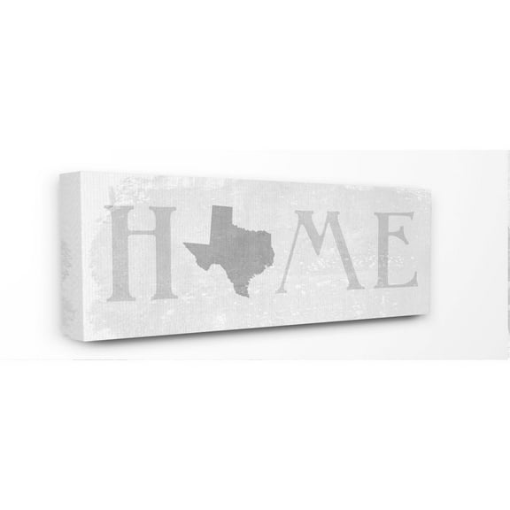 Stupell Industries Texas Home State Map Grey Neutral Textured Word Design Canvas Wall Art by Daphne Polselli