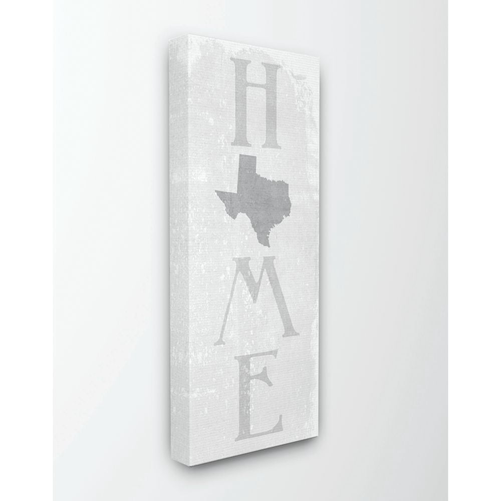 Stupell Industries Texas Home State Map Grey Textured Word Design Canvas Wall Art by Daphne Polselli