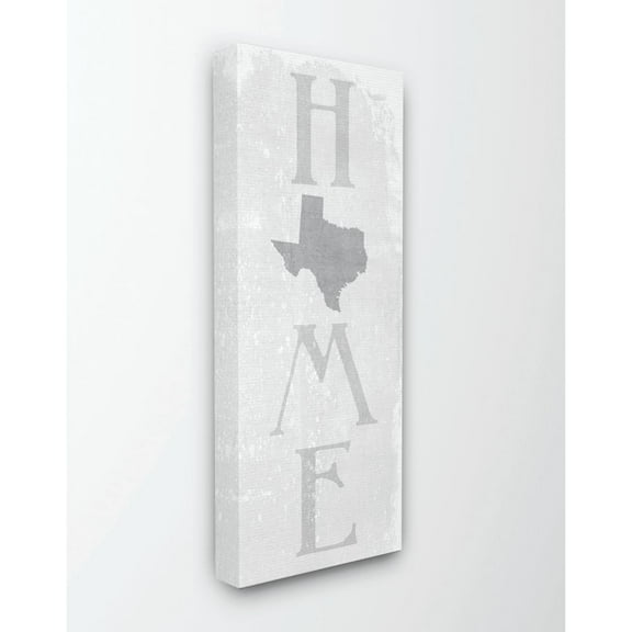 Stupell Industries Texas Home State Map Grey Textured Word Design Canvas Wall Art by Daphne Polselli