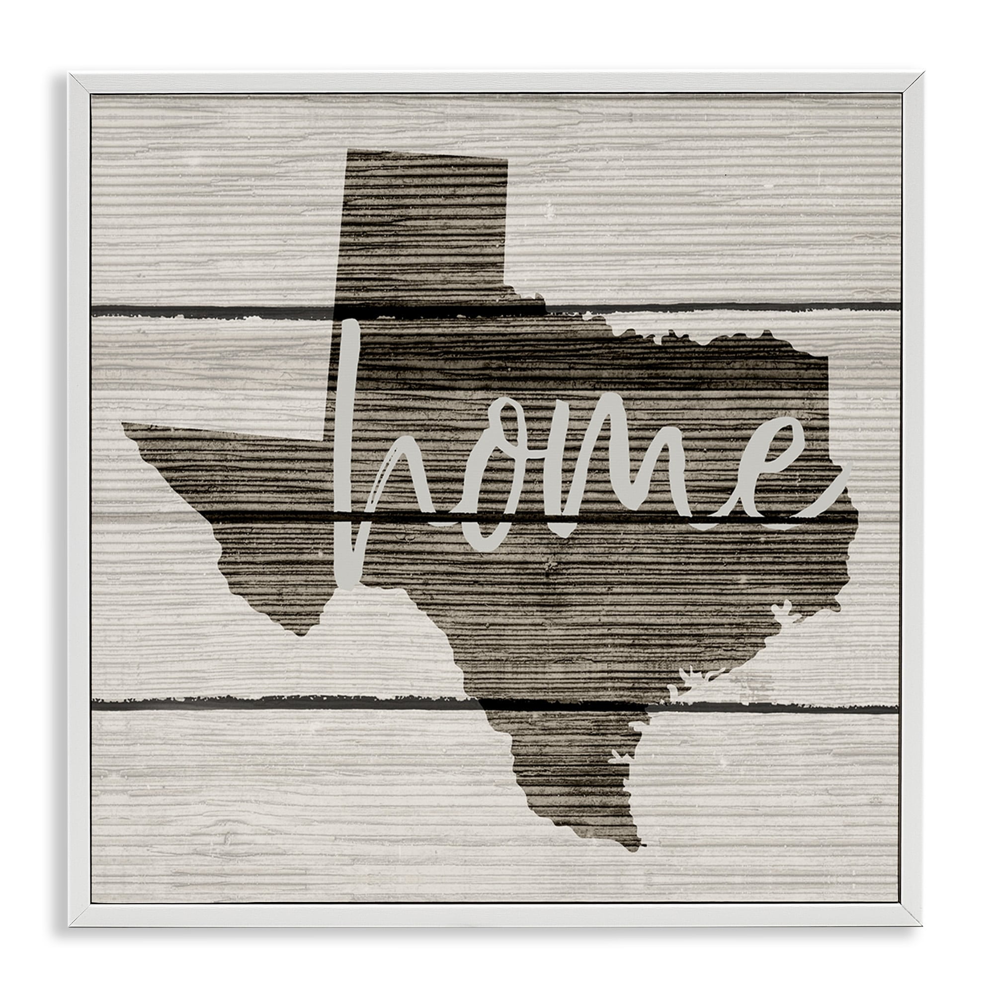 Stupell Industries Texas Home Typography Map , 24 x 24,Design by Daphne Polselli