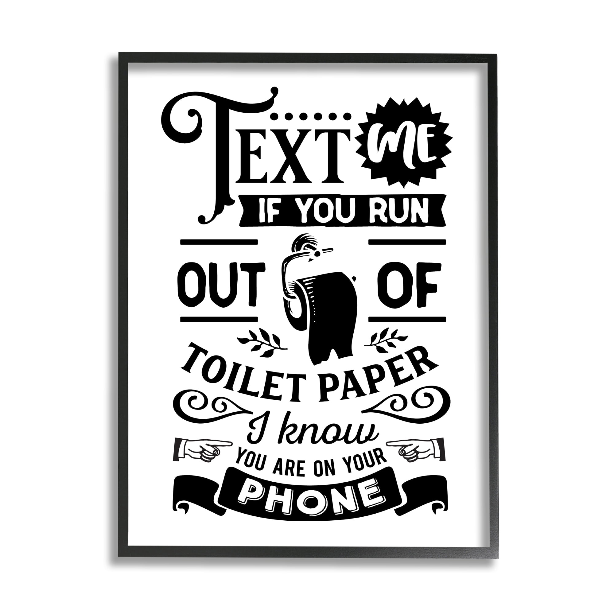 Stupell Industries Text For Toilet Paper Vintage Text Bathroom Sign