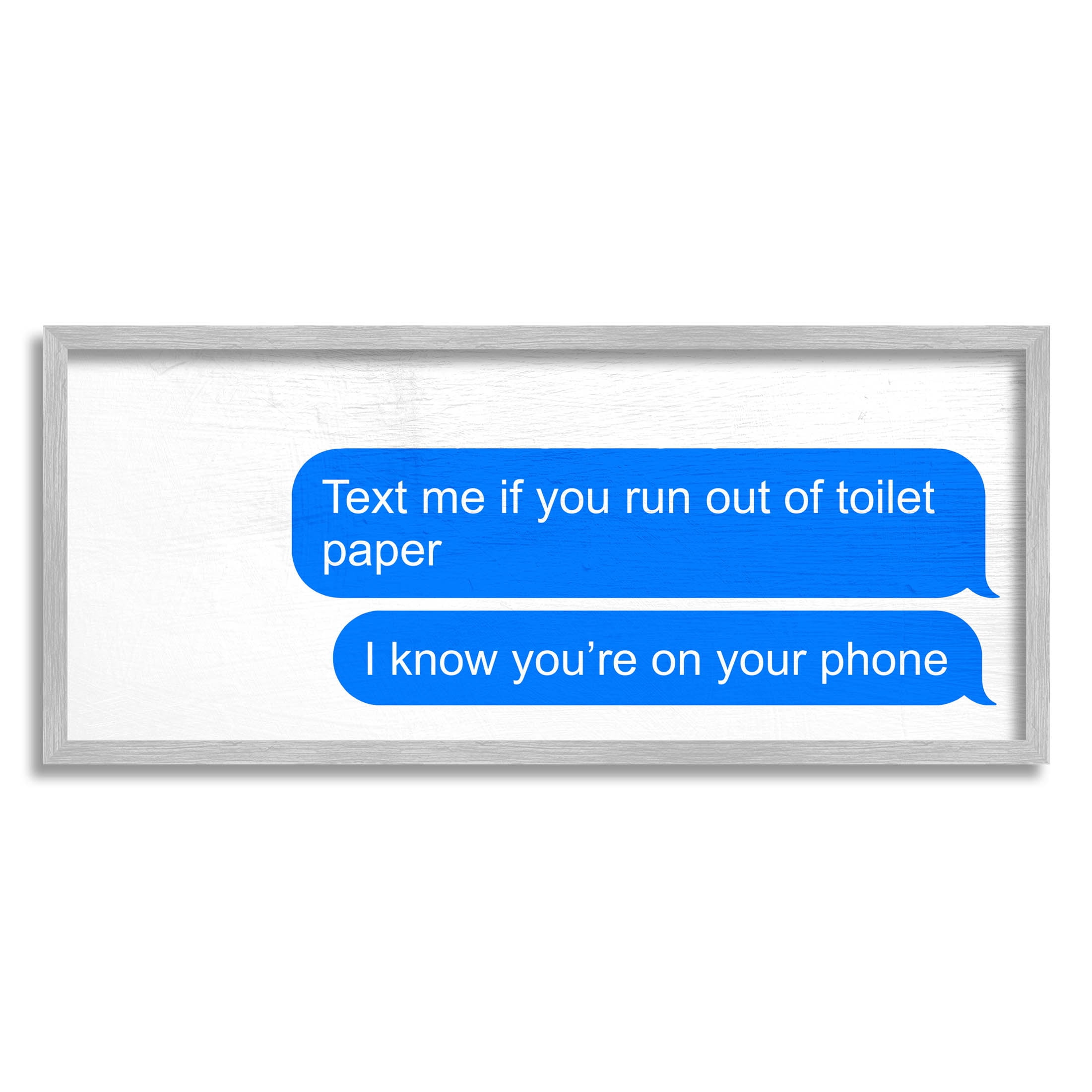 Stupell Industries Text Me Toilet Paper Graphic Art Gray Framed Art Print Wall Art, Design by Daphne Polselli