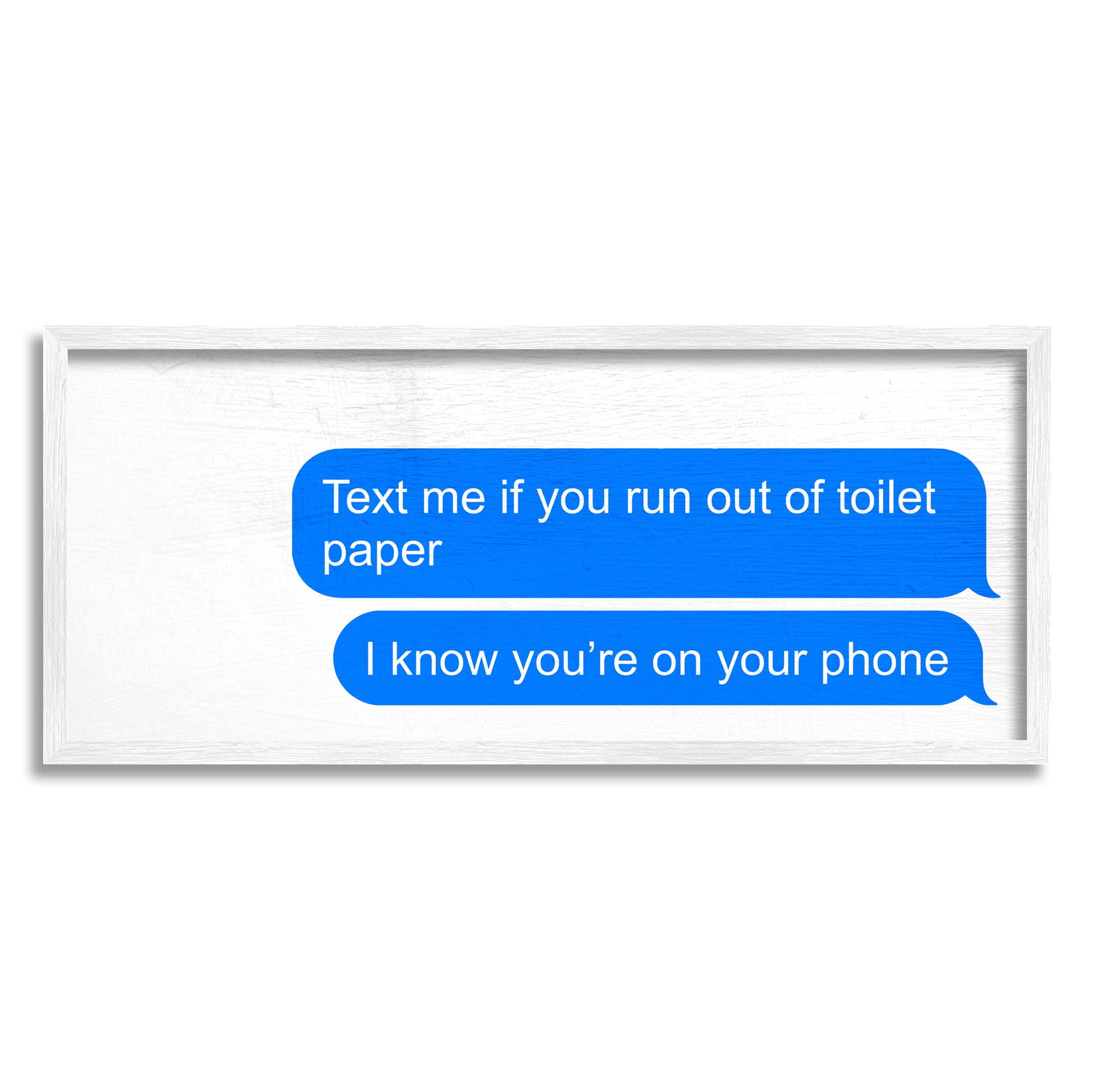 Stupell Industries Text Me Toilet Paper Graphic Art White Framed Art Print Wall Art, Design by Daphne Polselli