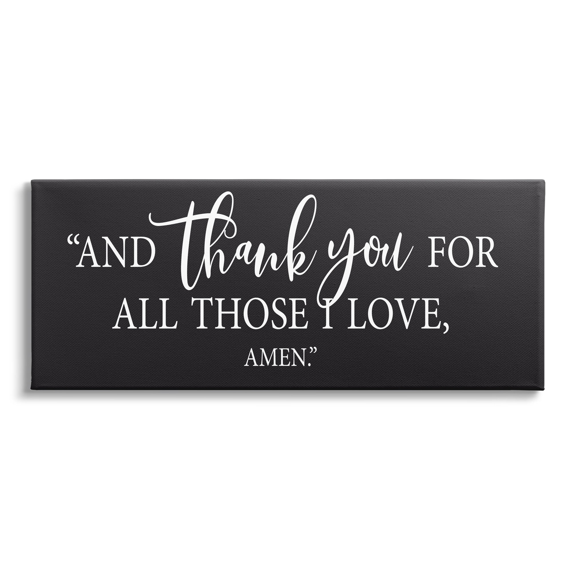 Black and White Religious Quote Wrapped Canvas Art Print