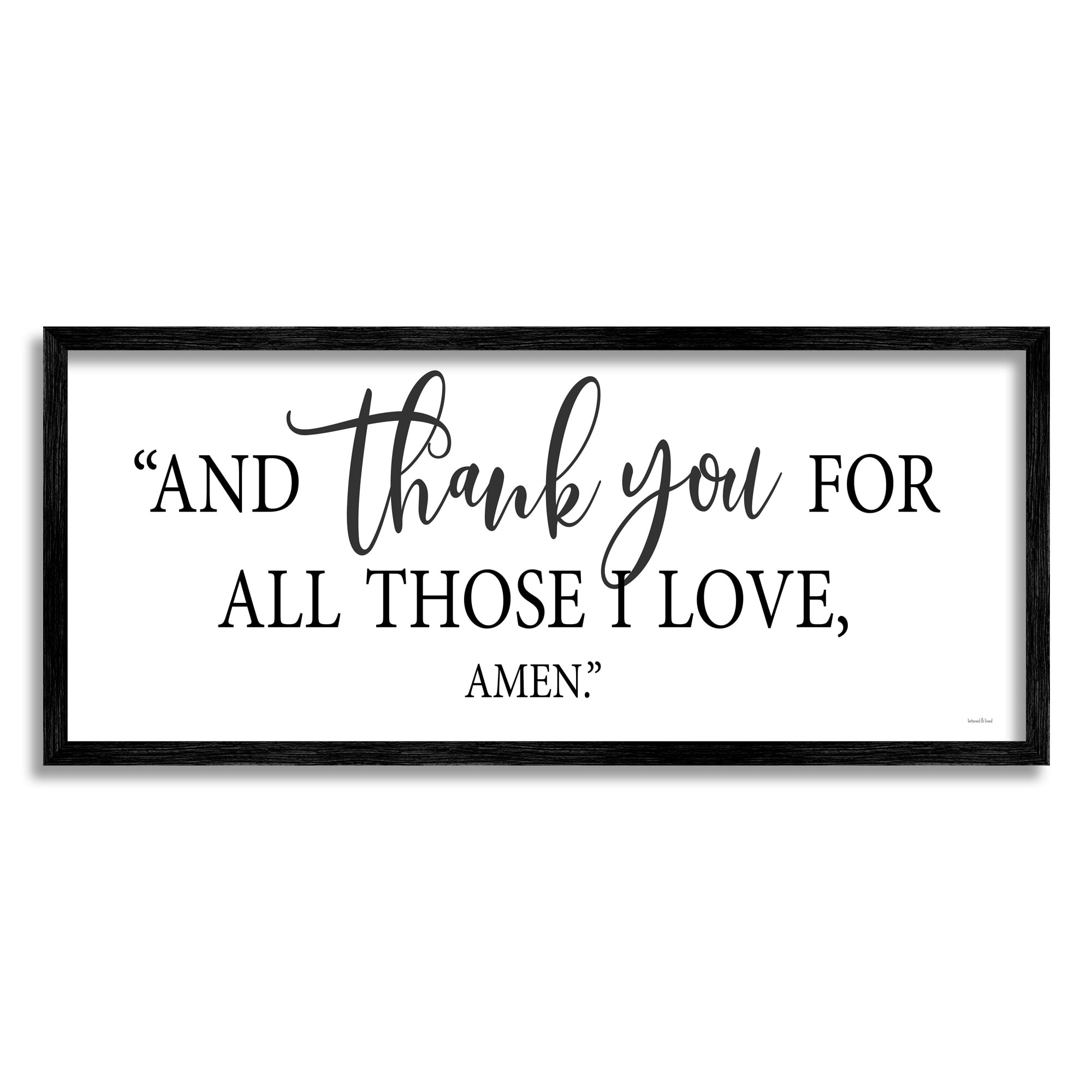 Stupell Industries Thank You For Those I Love Spiritual Phrase, 24 x 10, Design by Lettered and Lined
