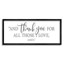 Stupell Industries Thank You For Those I love Spiritual Proverb Prayer Graphic Art Black Framed Art Print Wall Art, Design by Lettered and Lined