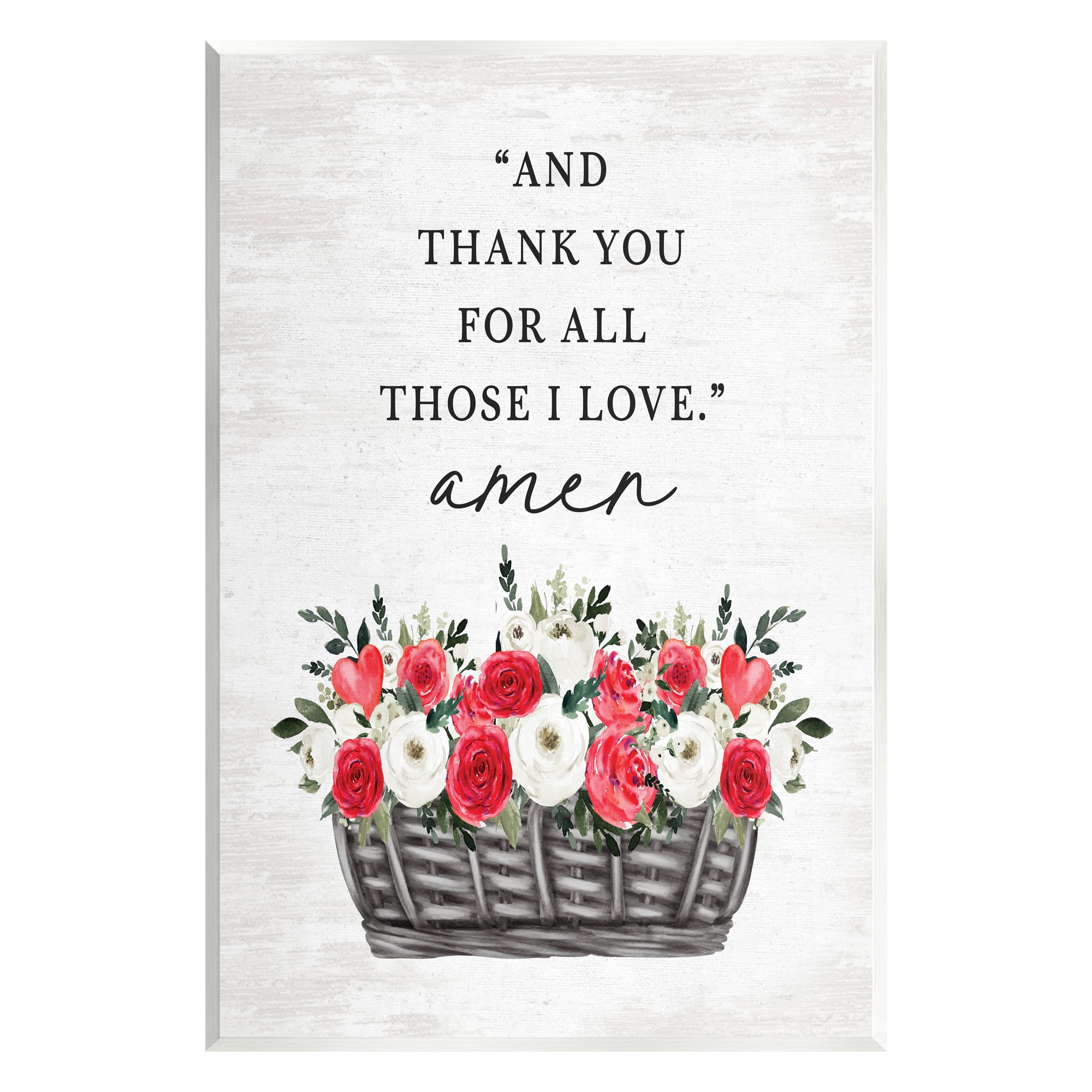 Stupell Industries Thank You Loving Rose Blooms Botanical & Floral Painting Unframed Art Print Wall Art, 13 x 19