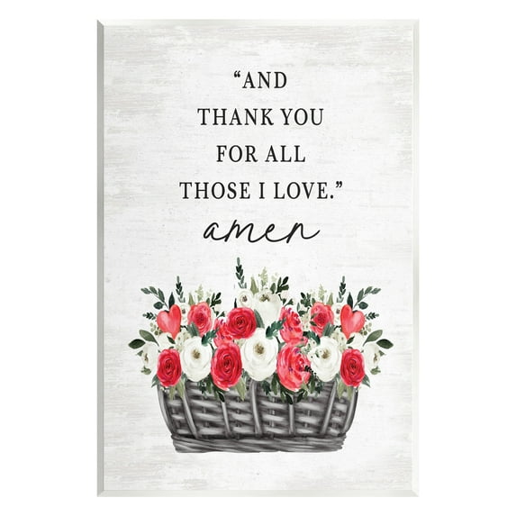 Stupell Industries Thank You Loving Rose Blooms Botanical & Floral Painting Unframed Art Print Wall Art, 13 x 19