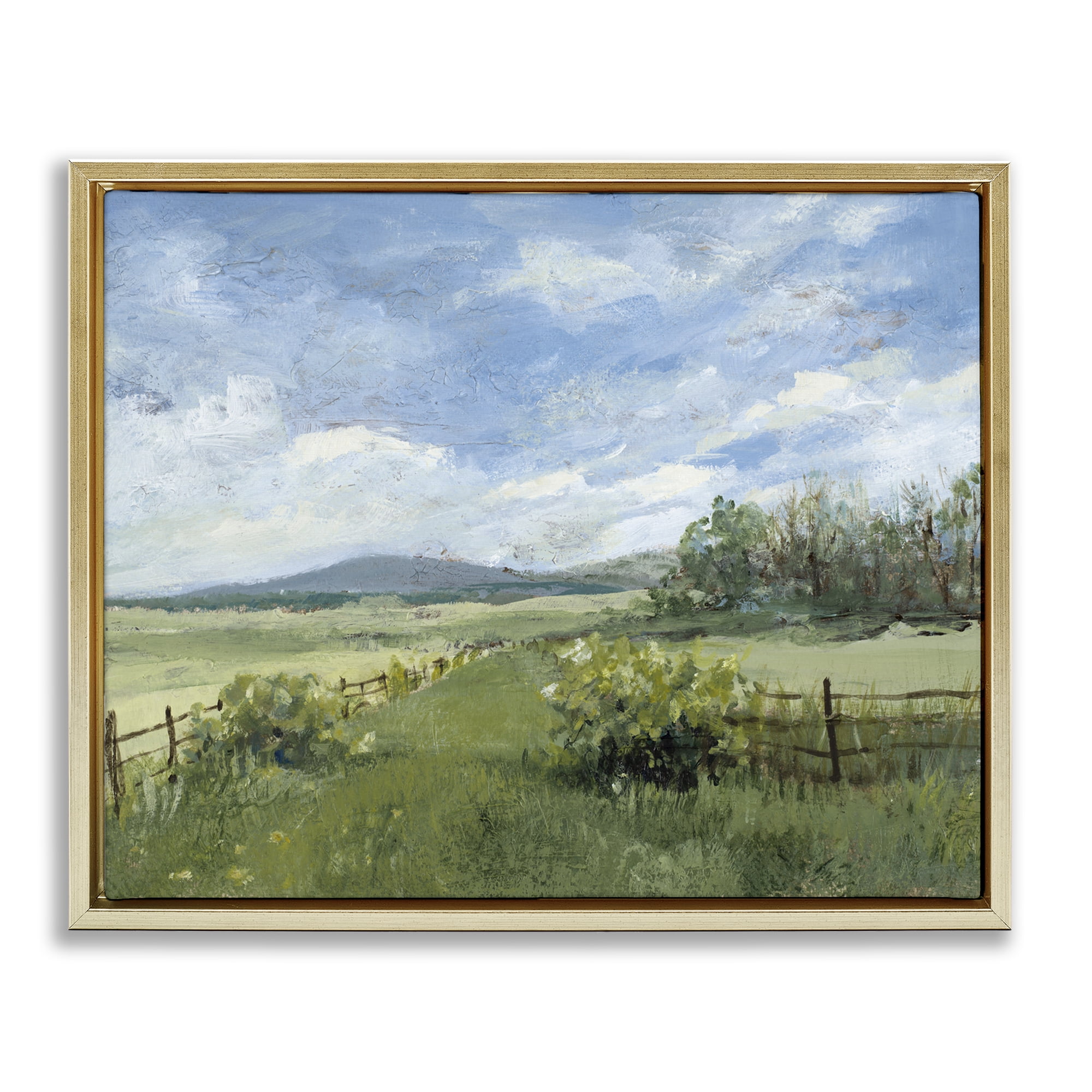 Stupell Industries Thank You Nature Landscape Gold Framed Floater Canvas Wall Art, design by Lanie Loreth