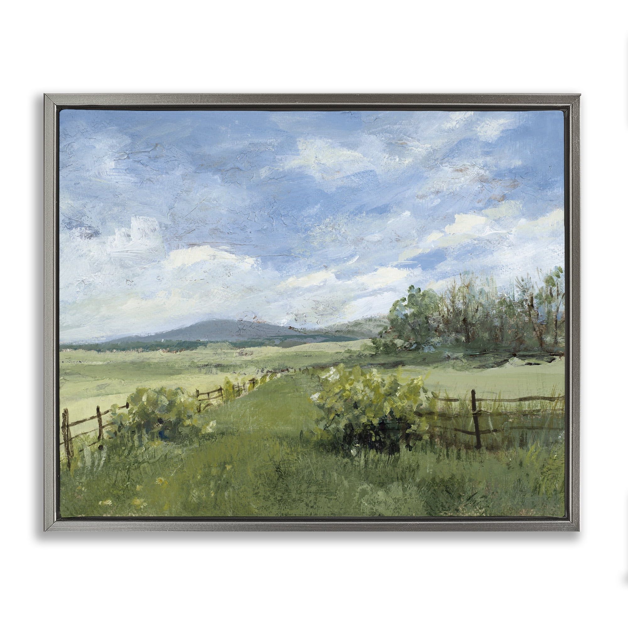 Stupell Industries Thank You Nature Landscape Gray Framed Floater Canvas Wall Art, design by Lanie Loreth