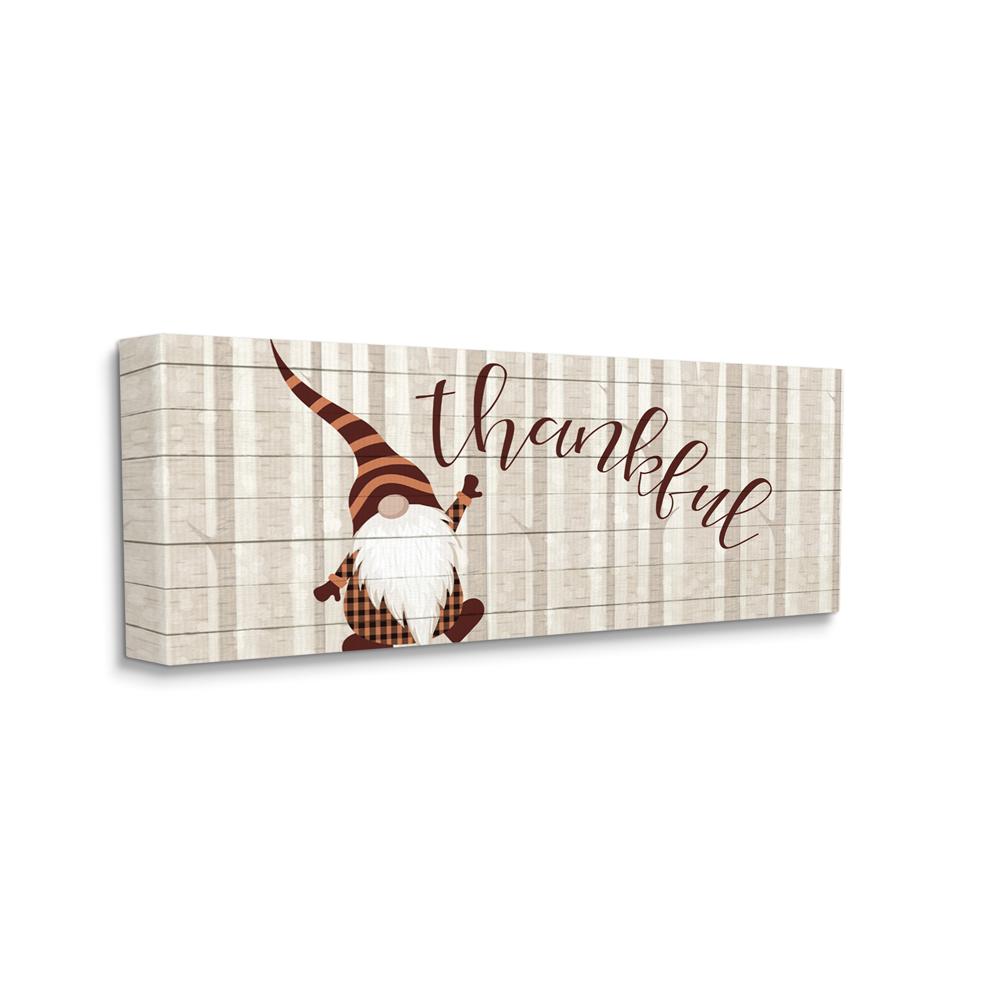 Stupell Industries Thankful Harvest Forest Gnome Elf-Like Creature Fairy Tales & Fantasy Painting Gallery Wrapped Canvas Art Print Wall Art, 10 x 24