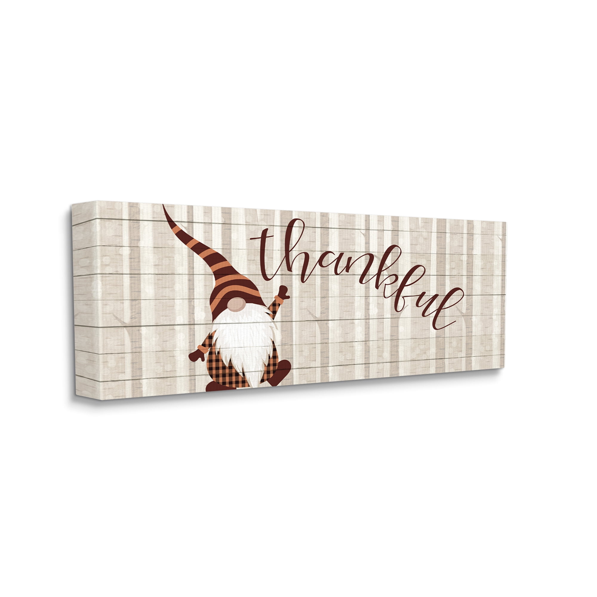 Stupell Industries Thankful Harvest Forest Gnome Elf-Like Creature Fairy Tales & Fantasy Painting Gallery Wrapped Canvas Art Print Wall Art, 13 x 30