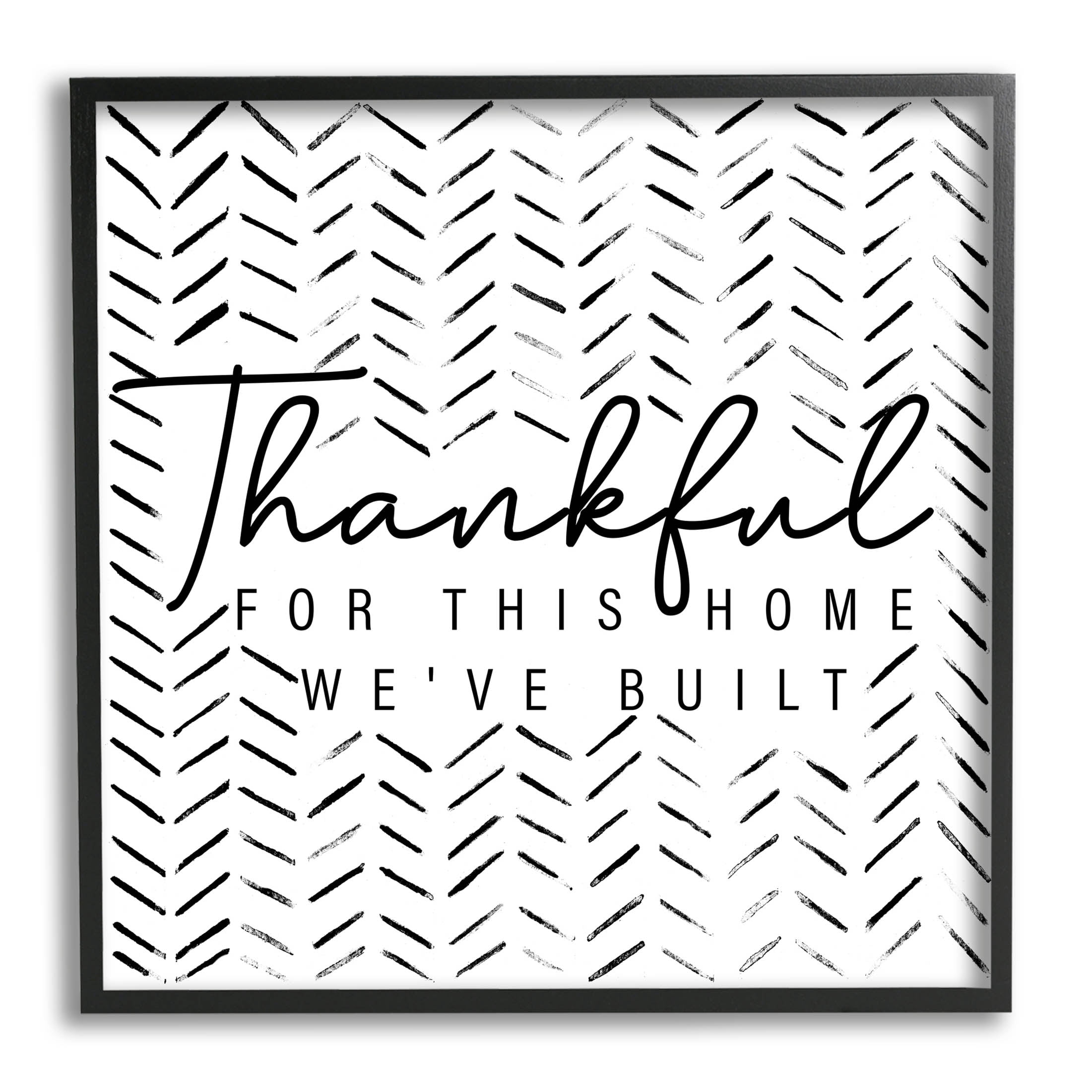 Stupell Industries Thankful Home We've Built Phrase Graphic Art Black Framed Art Print Wall Art, Design by Janice Gaynor