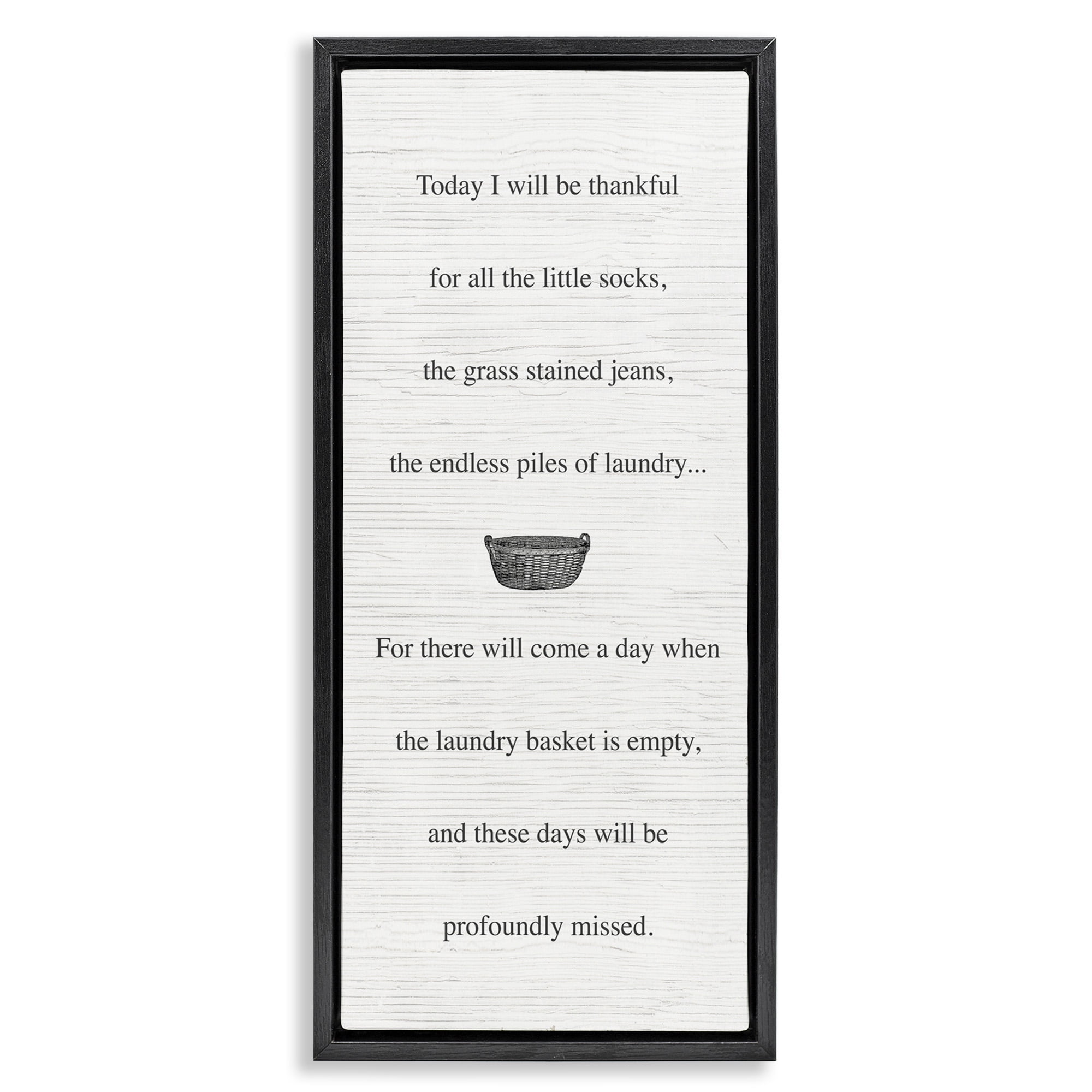 Stupell Industries Thankful Parenting Family Phrase Inspirational Painting Black Floater Framed Canvas Art Print Wall Art, 11 x 25