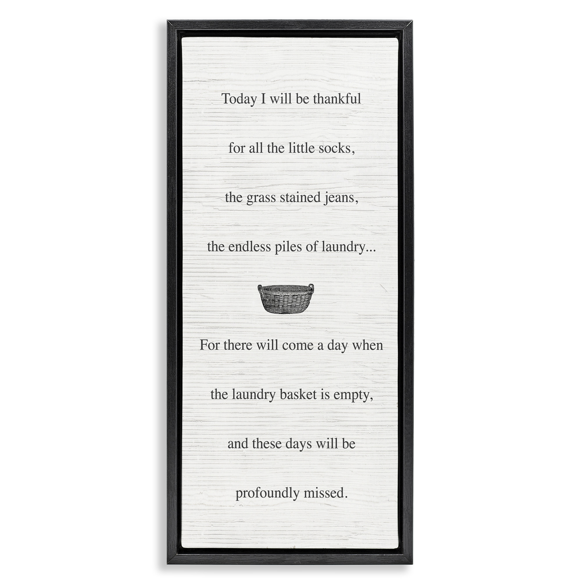 Stupell Industries Thankful Parenting Family Phrase Inspirational Painting Black Floater Framed Canvas Art Print Wall Art, 15 x 31