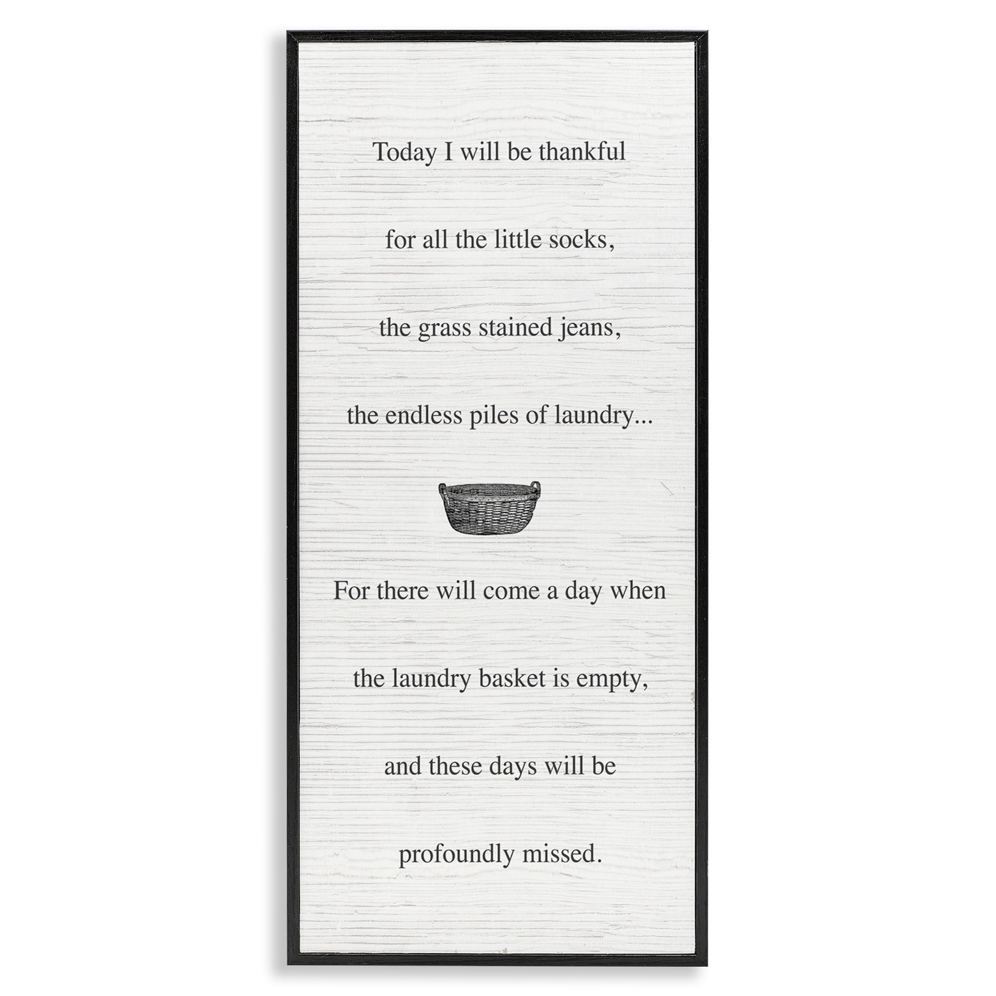 Stupell Industries Thankful Parenting Family Phrase Inspirational Painting Black Framed Art Print Wall Art, 10 x 24