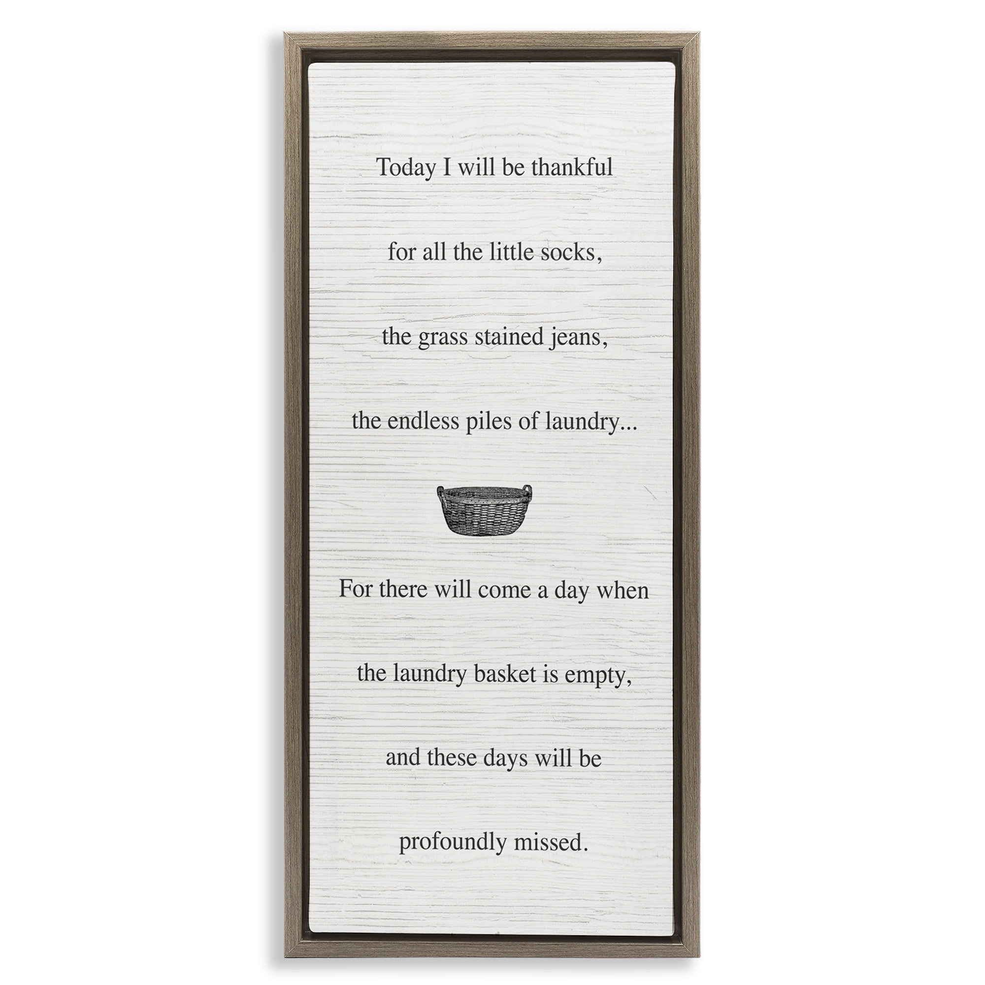 Stupell Industries Thankful Parenting Family Phrase Inspirational Painting Brown Floater Framed Canvas Art Print Wall Art, 15 x 31