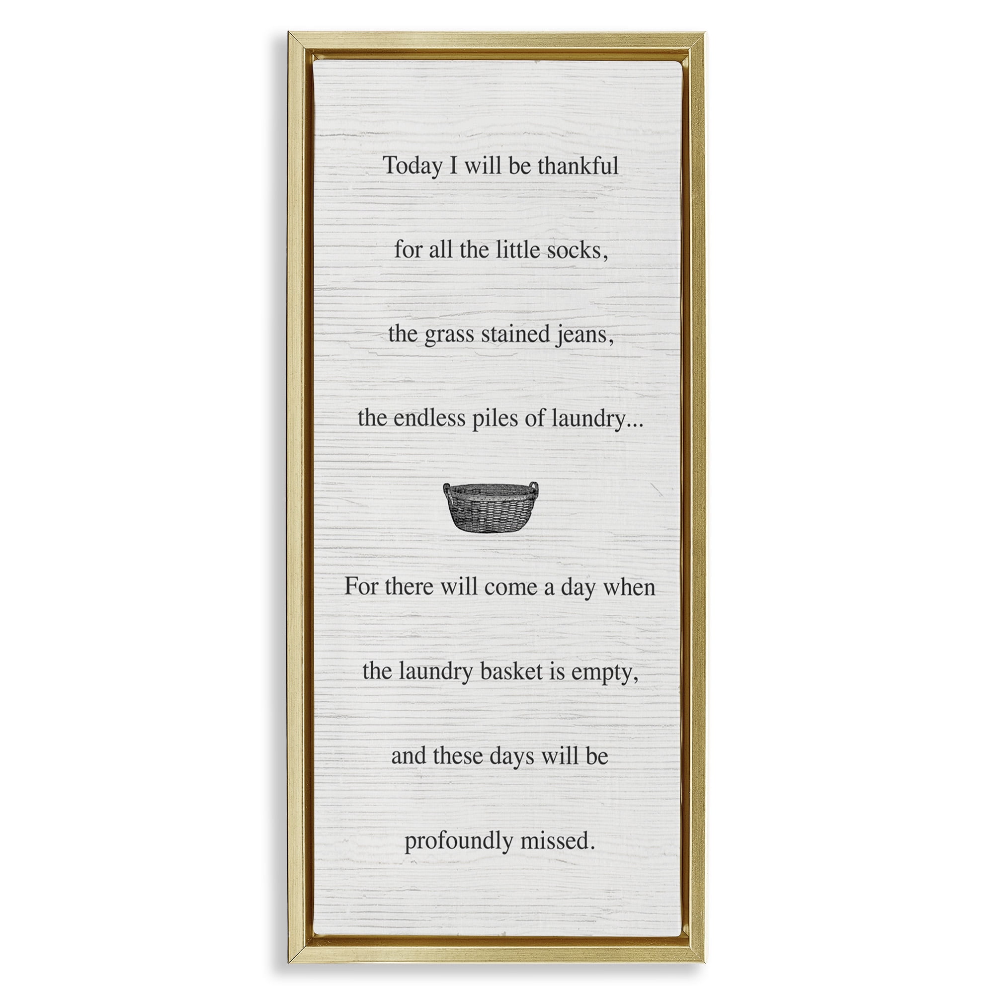 Stupell Industries Thankful Parenting Family Phrase Inspirational Painting Gold Floater Framed Canvas Art Print Wall Art, 15 x 31