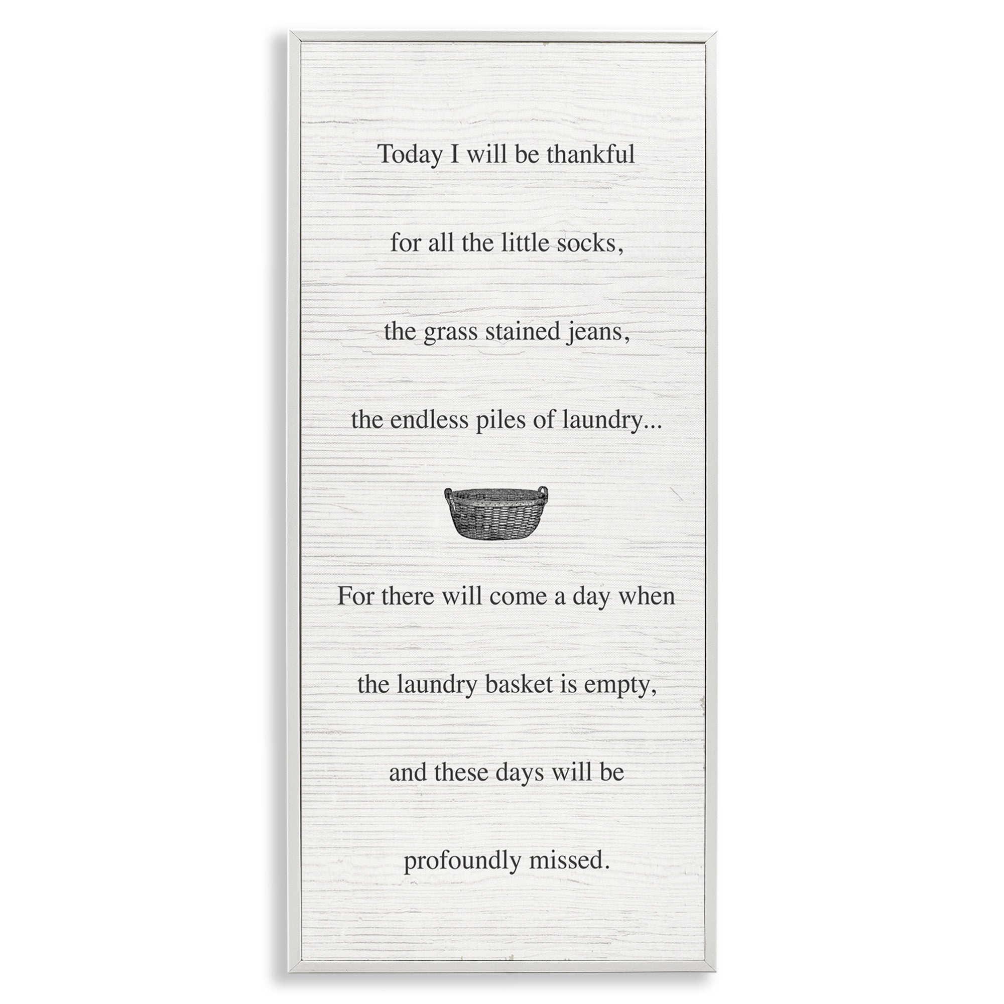 Stupell Industries Thankful Parenting Family Phrase Inspirational Painting White Framed Art Print Wall Art, 13 x 30