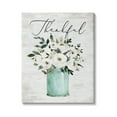 thumbnail image 1 of Stupell Industries Thankful Phrase White Ranunculus Floral Bouquet Milk Tin, 16 x 20, Design by Lettered and Lined, 1 of 6