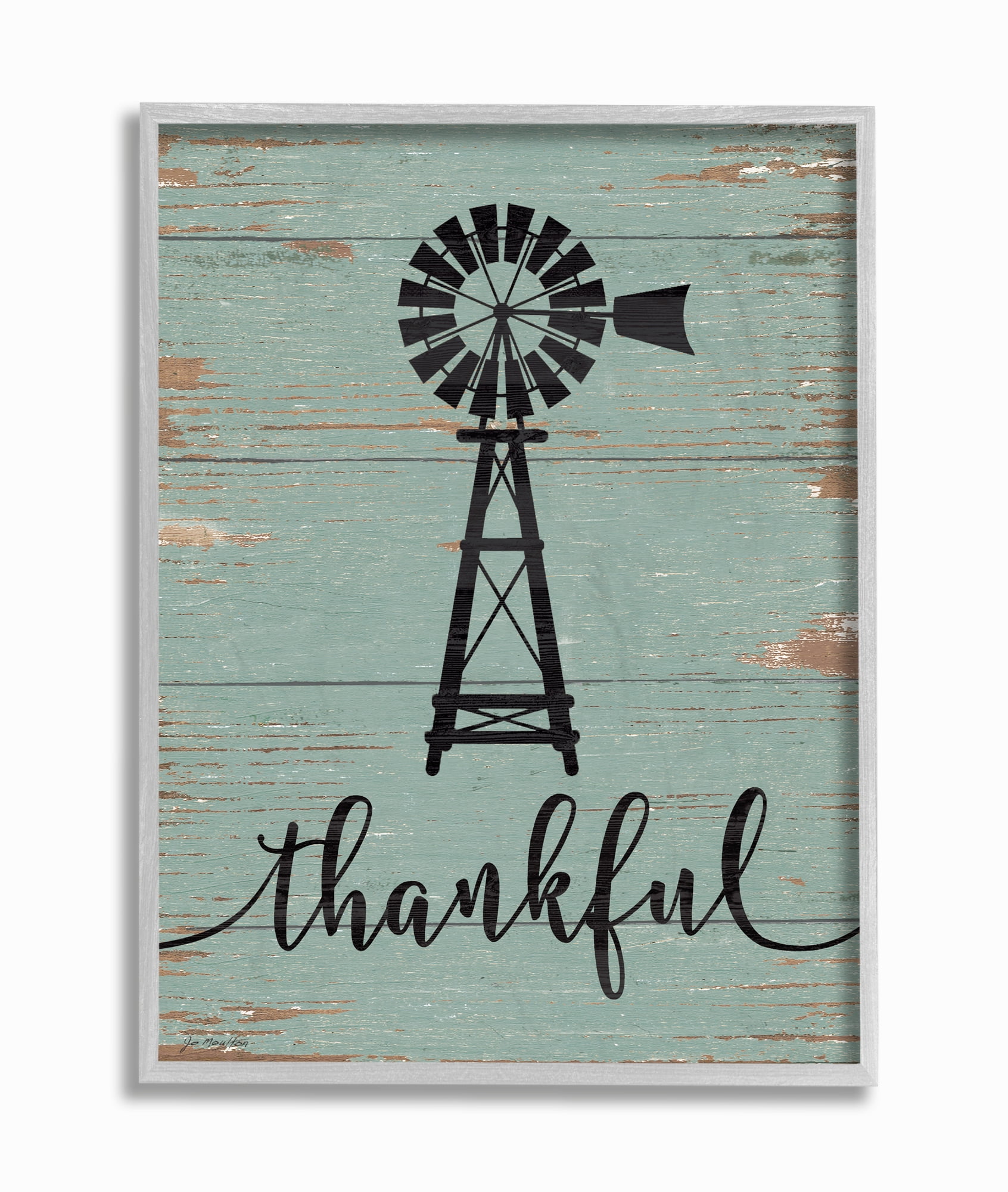 Stupell Industries Thankful Vintage WindmillFramed Wall Art by Jo Moulton