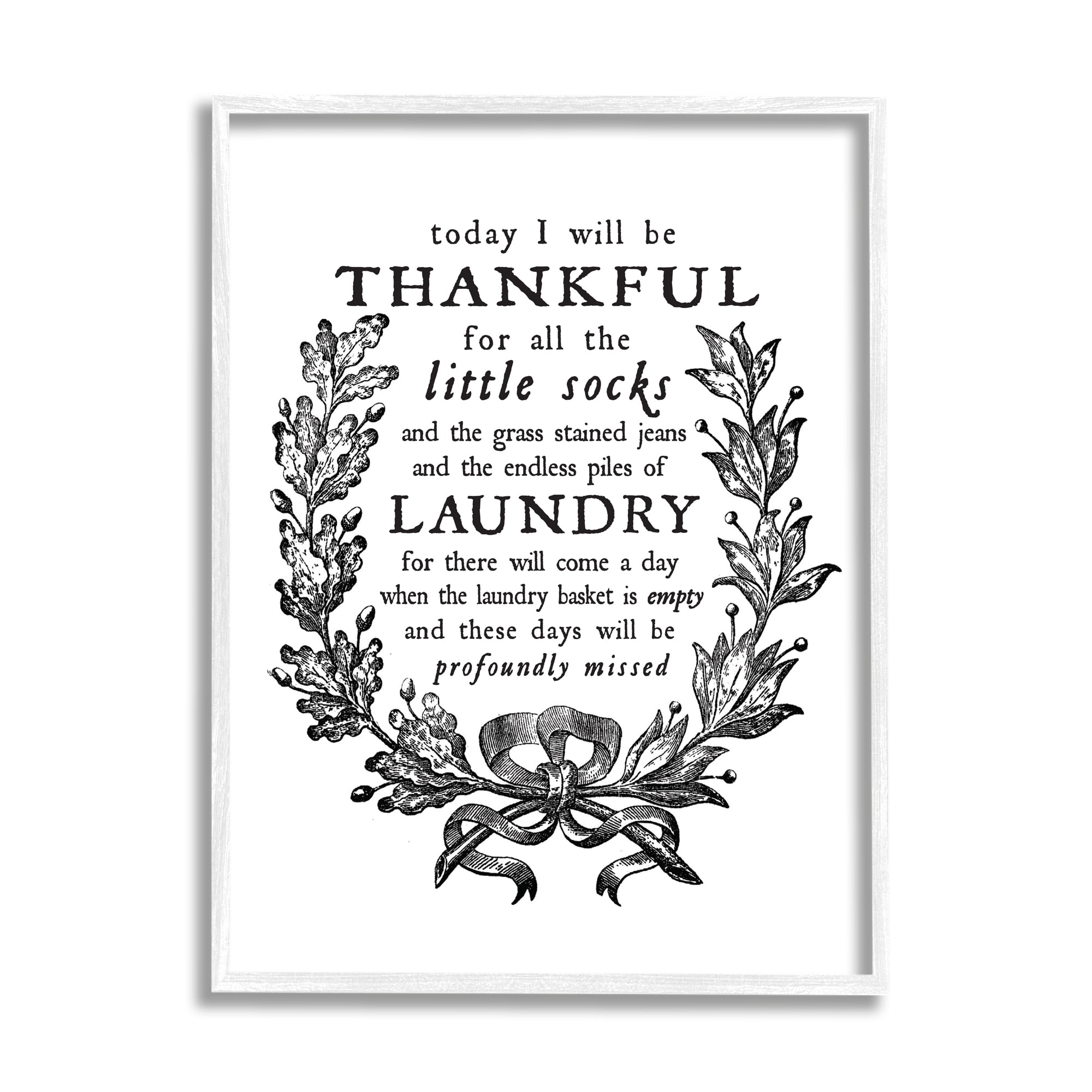 Stupell Industries Thankful for Little Socks Family Laundry Sentiments, 11 x 14, Designed by Lettered and Lined