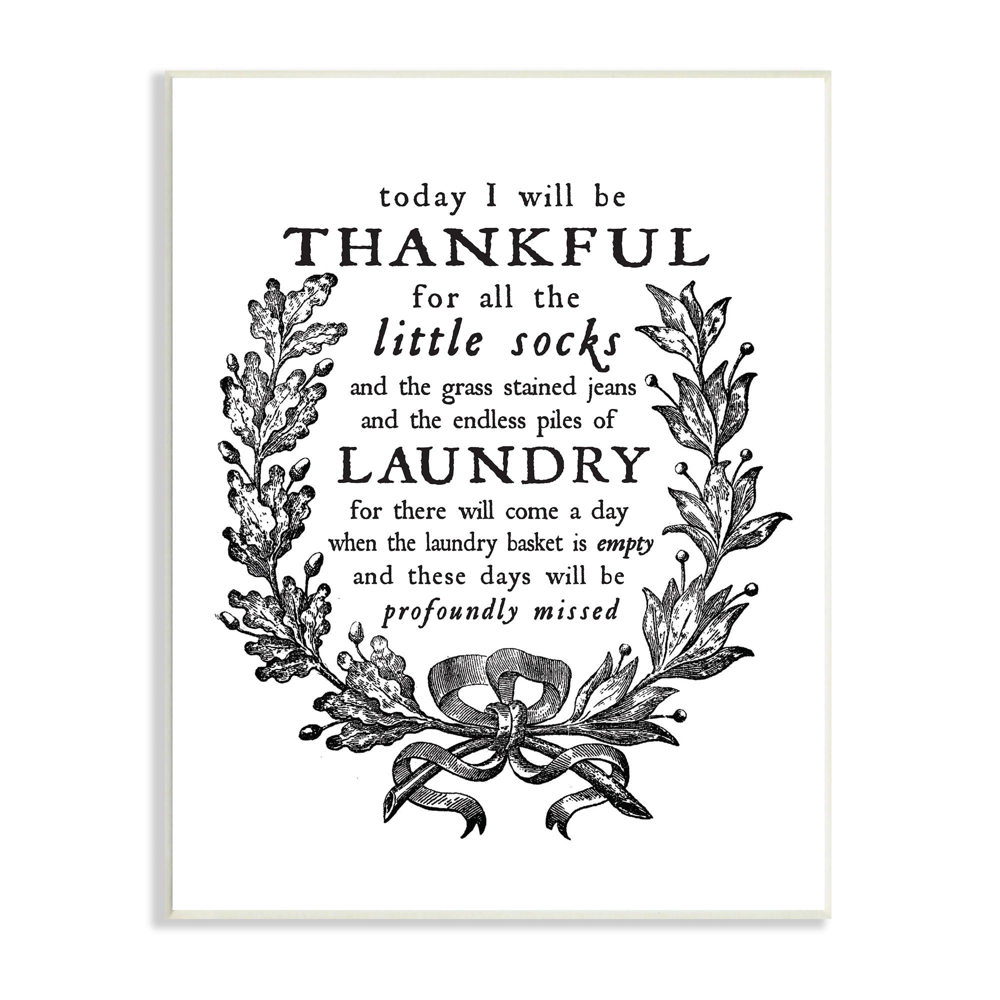 Stupell Industries Thankful for Little Socks Family Laundry Sentiments, 13 x 19, Designed by Lettered and Lined