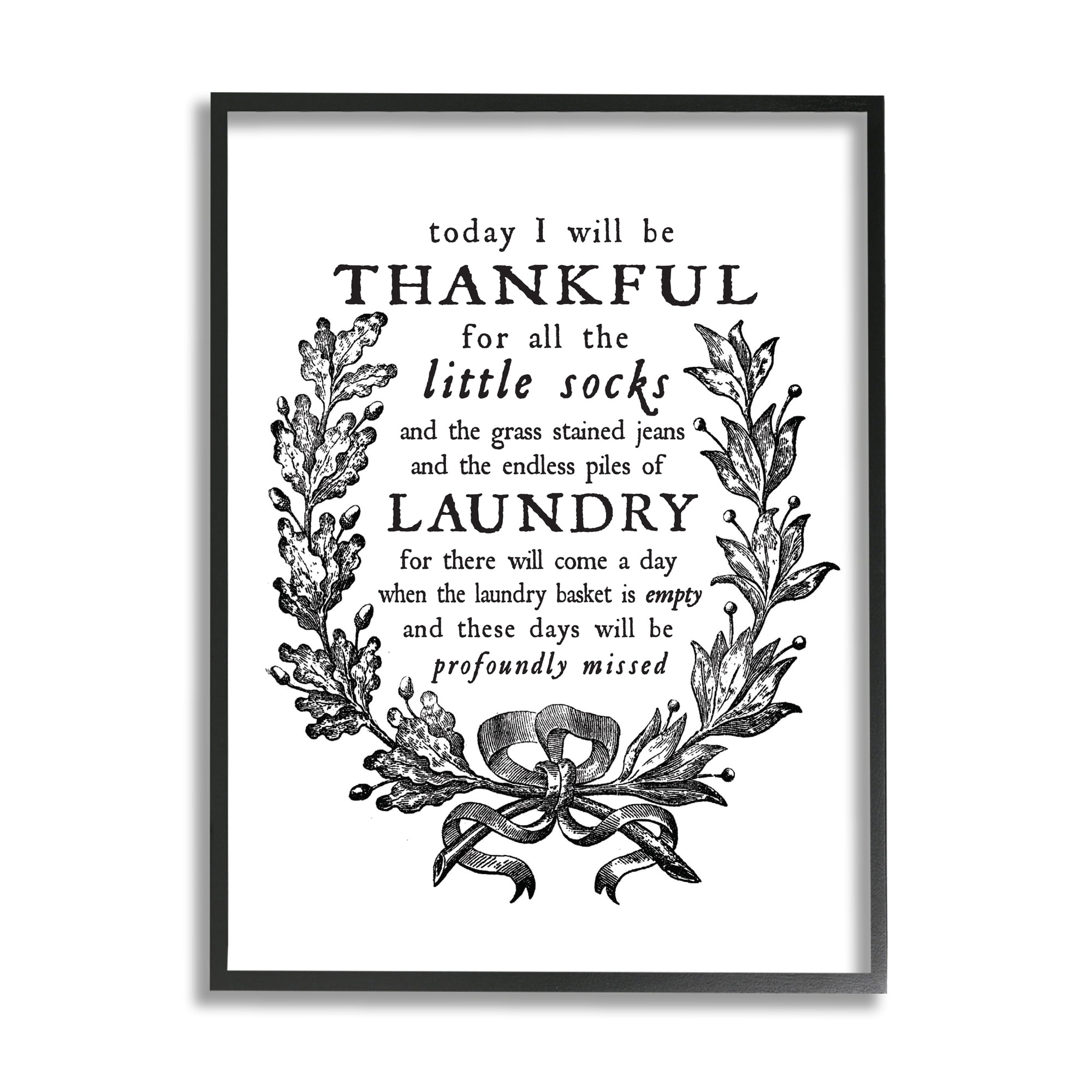 Stupell Industries Thankful for Little Socks Family Laundry Sentiments, 24 x 30, Designed by Lettered and Lined