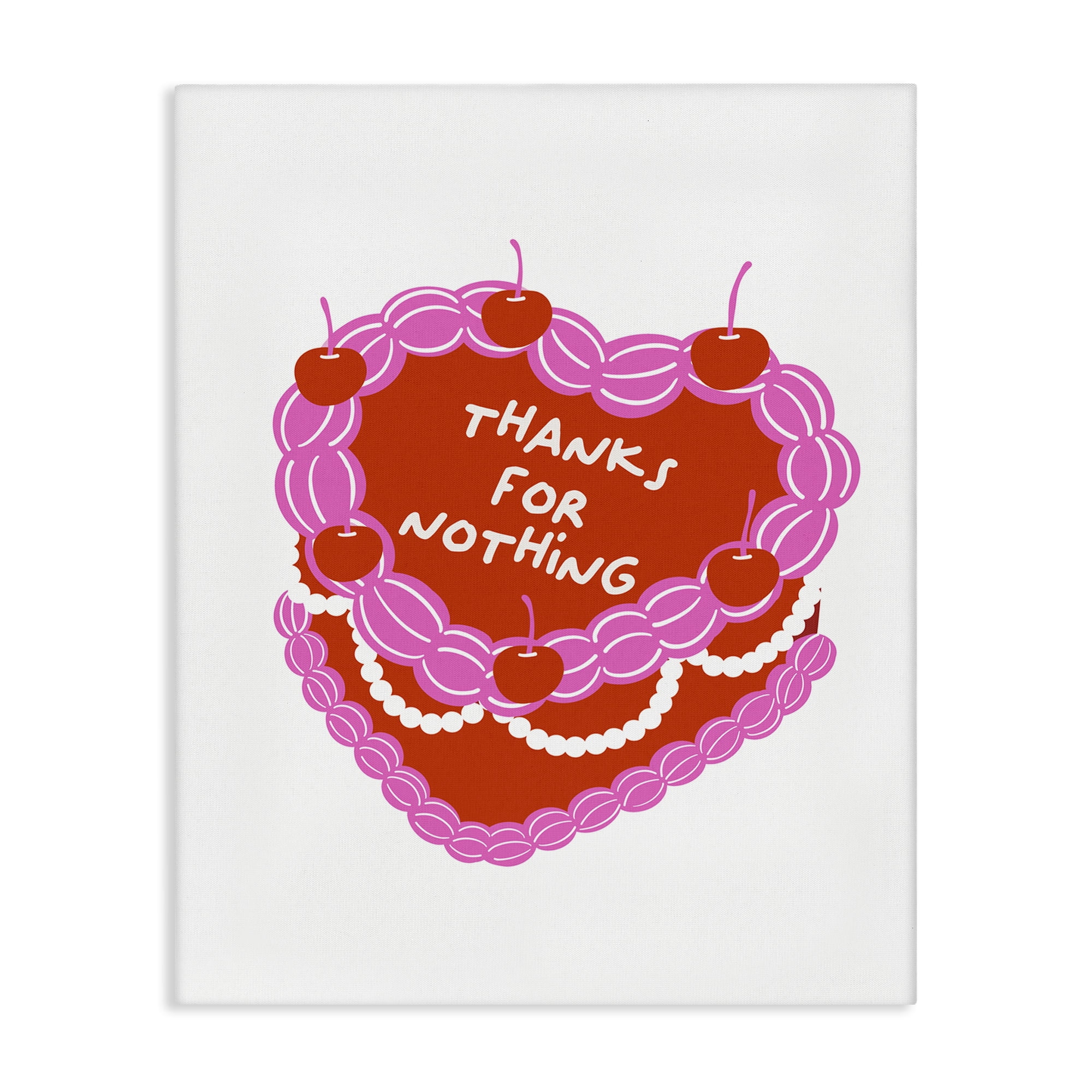 Stupell Industries Thanks For Nothing Cake Food & Beverage Painting Wrapped Canvas Art Print Wall Art, 36 x 48