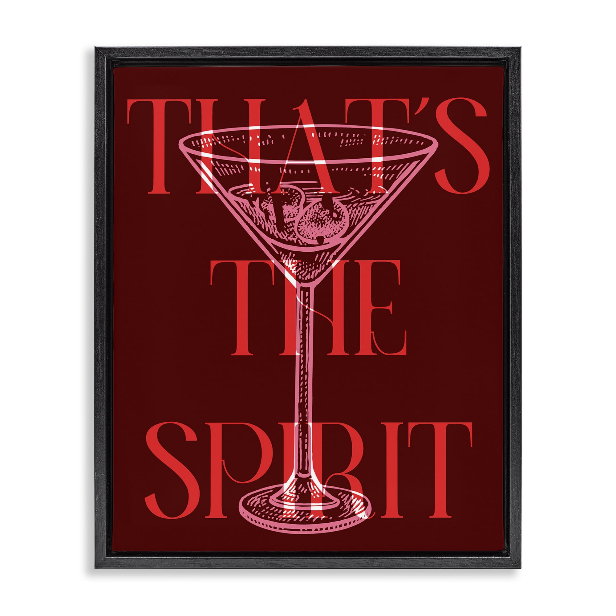 Stupell Industries That's The Spirit Martini Food & Beverage Painting Black Floater Framed Art Print Wall Art, 25 x 31