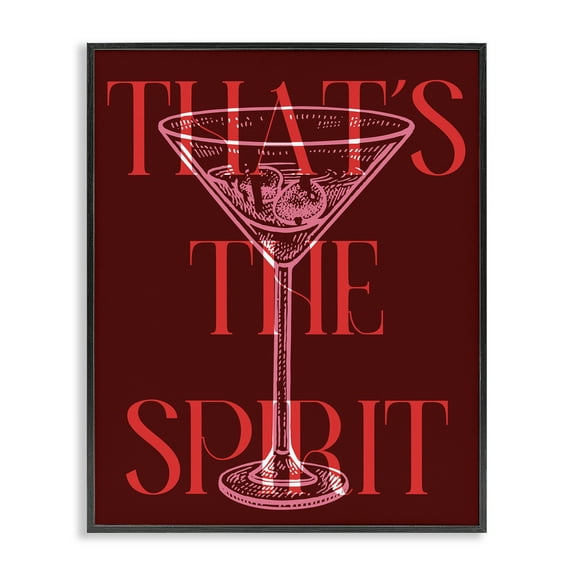 Stupell Industries That's The Spirit Martini Food & Beverage Painting Black Framed Art Print Wall Art, 11 x 14