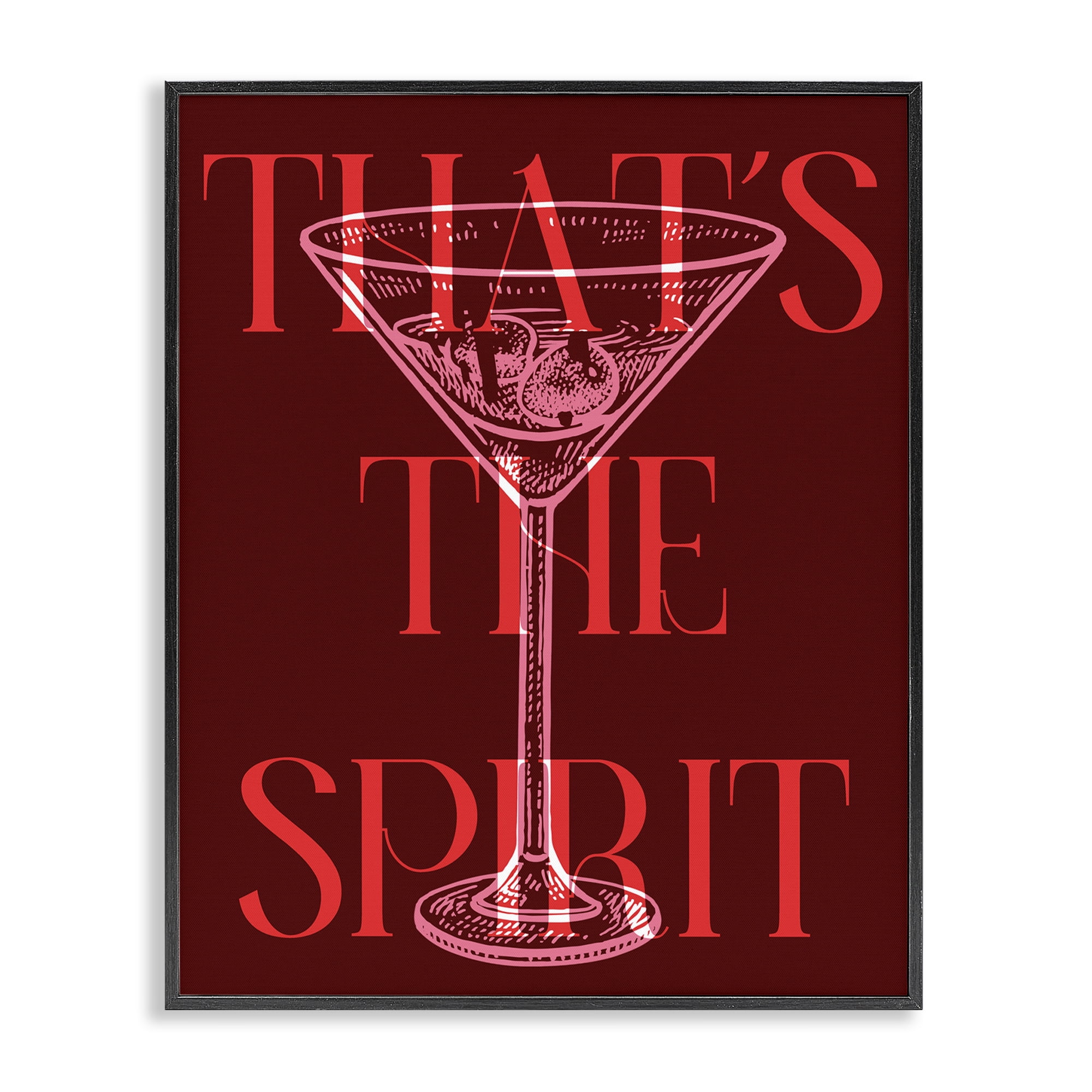 Stupell Industries That's The Spirit Martini Food & Beverage Painting Black Framed Art Print Wall Art, 24 x 30