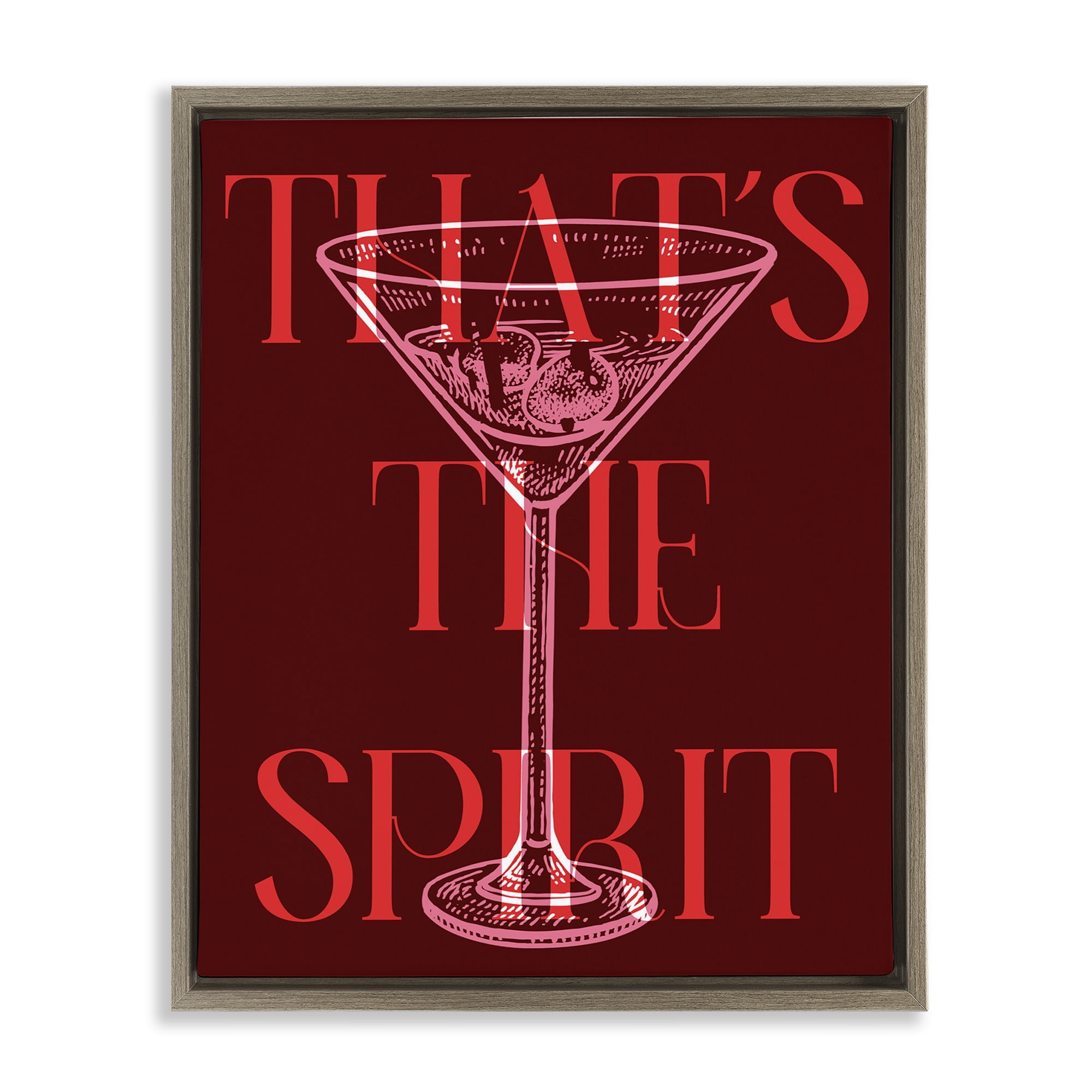 Stupell Industries That's The Spirit Martini Food & Beverage Painting Brown Floater Framed Art Print Wall Art, 25 x 31