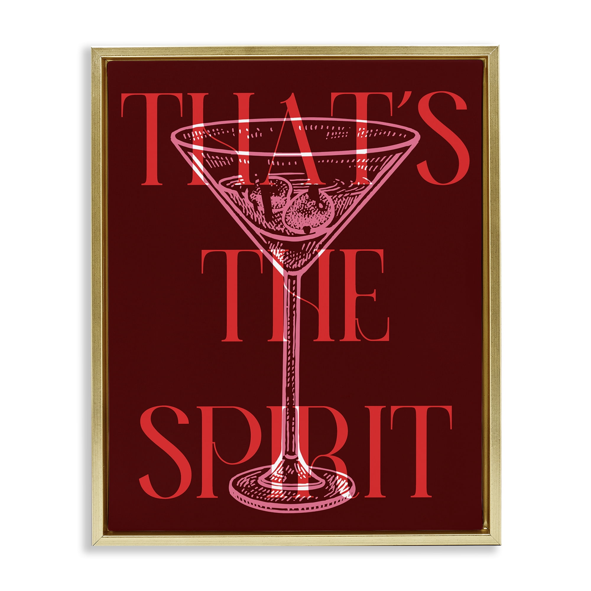 Stupell Industries That's The Spirit Martini Food & Beverage Painting Gold Floater Framed Art Print Wall Art, 25 x 31