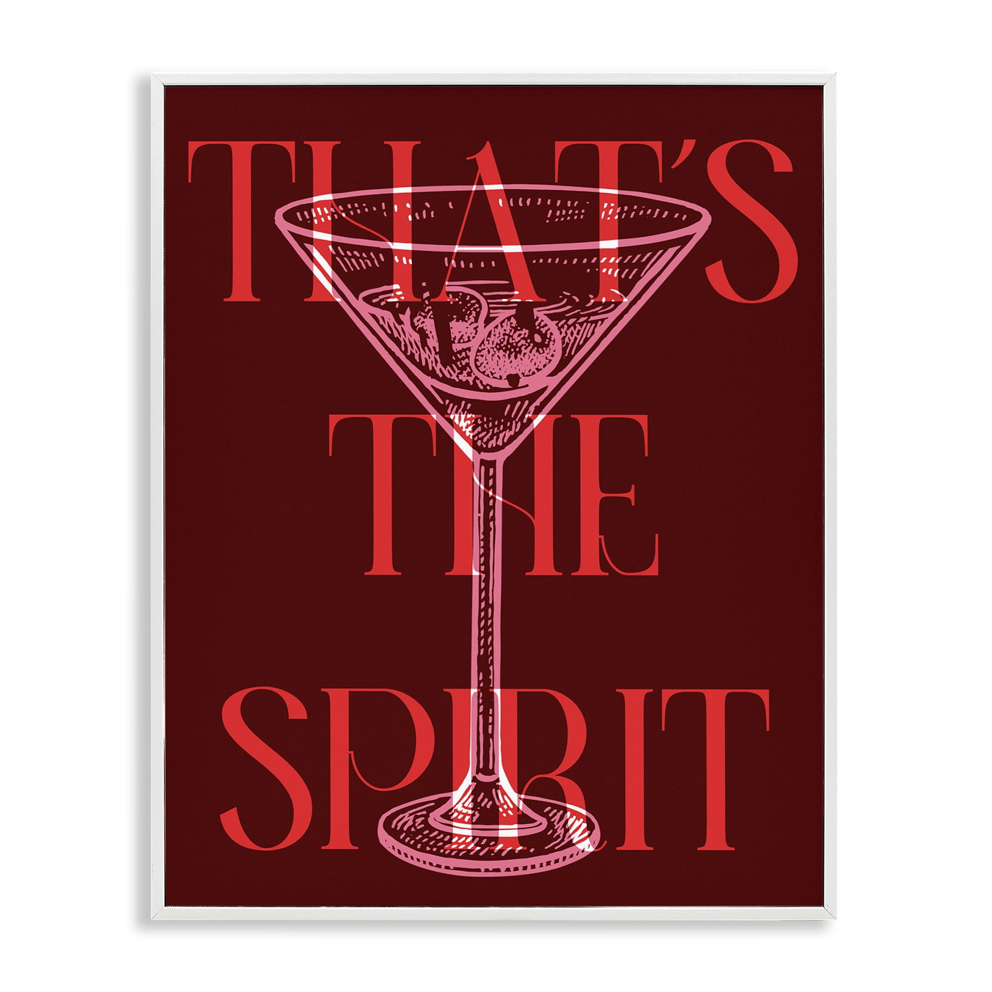 Stupell Industries That's The Spirit Martini Food & Beverage Painting White Framed Art Print Wall Art, 16 x 20