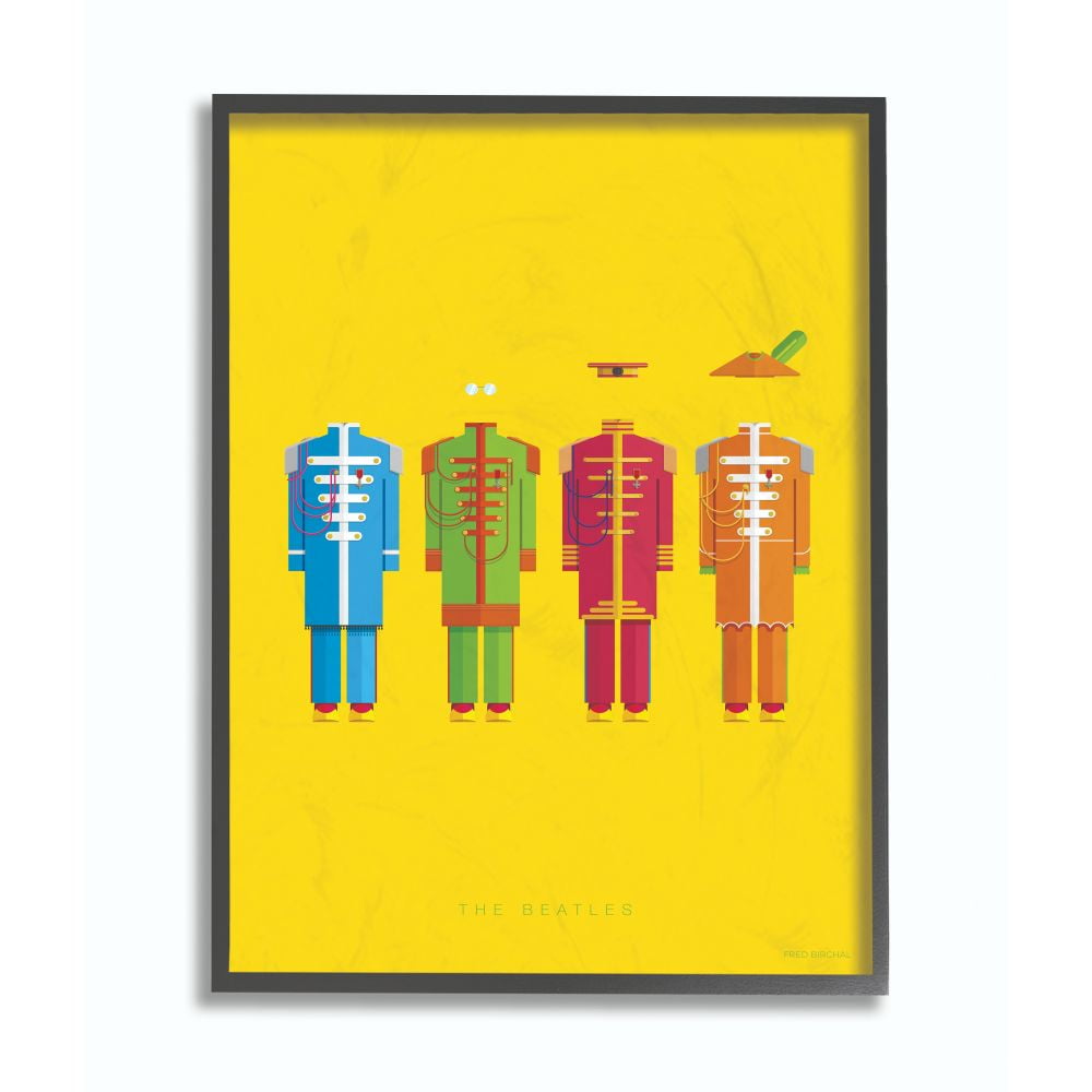 Stupell Industries The Beatles Famous People Characters Fashion Design Framed Wall Art by Fred Birchal