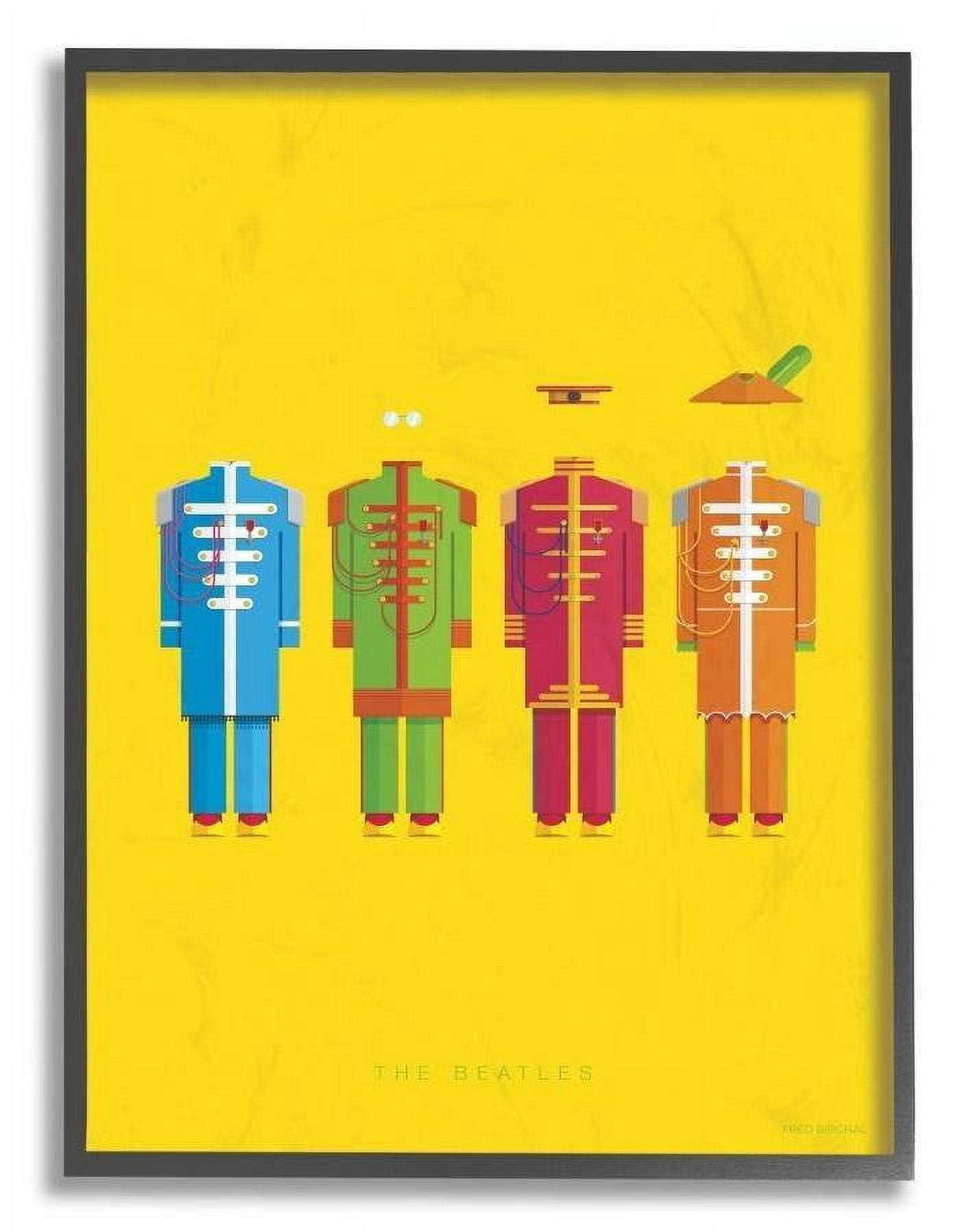 Stupell Industries The Beatles Famous People Characters Fashion Design Framed Wall Art by Fred Birchal