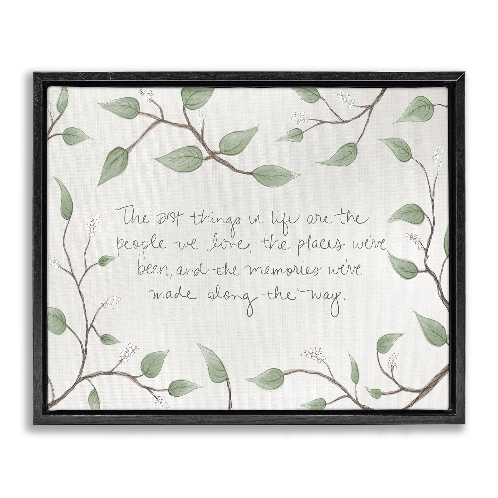 Stupell Industries The Best Things In Life Black Framed Floater Canvas Wall Art, design by SD Graphics Studio