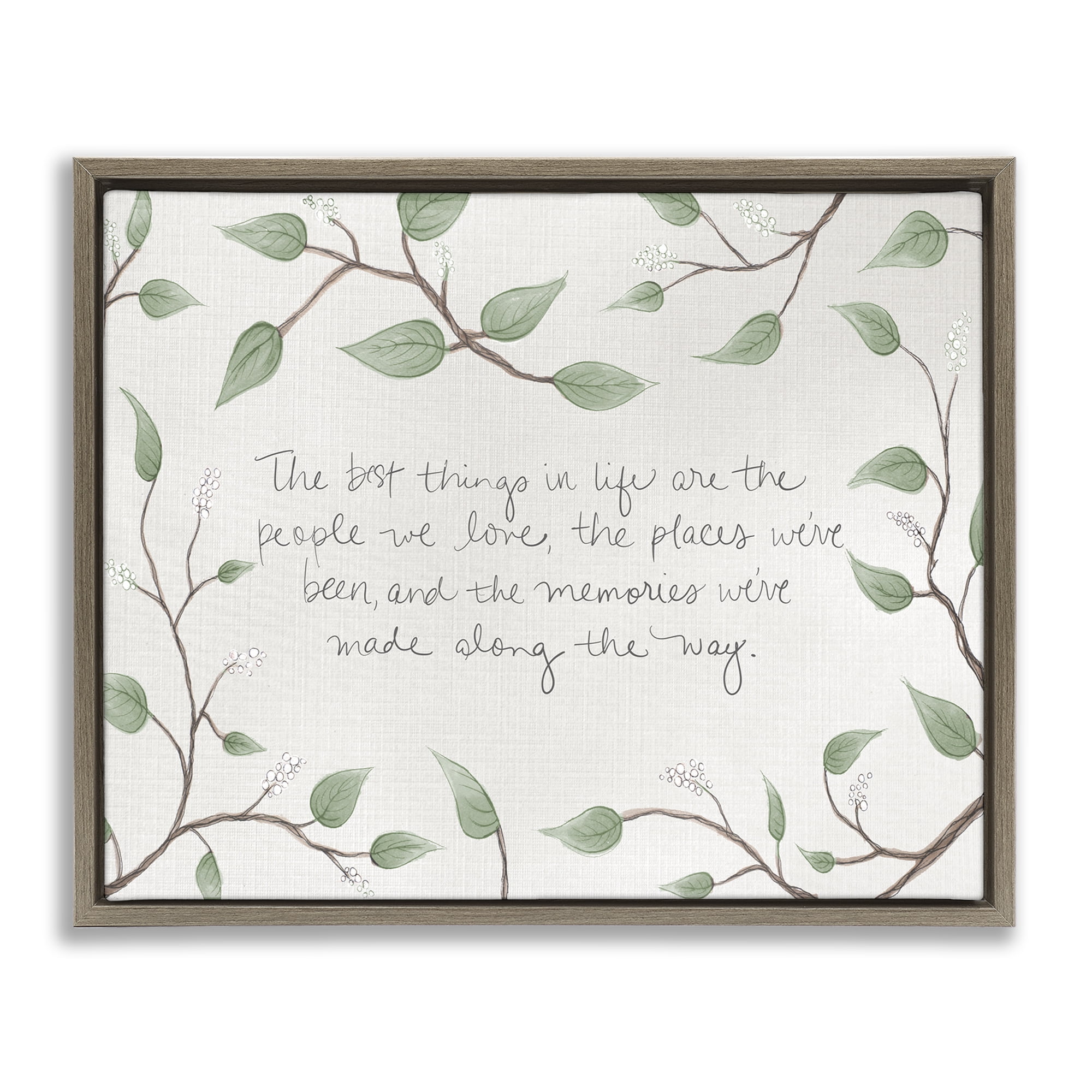 Stupell Industries The Best Things In Life Brown Framed Floater Canvas Wall Art, design by SD Graphics Studio