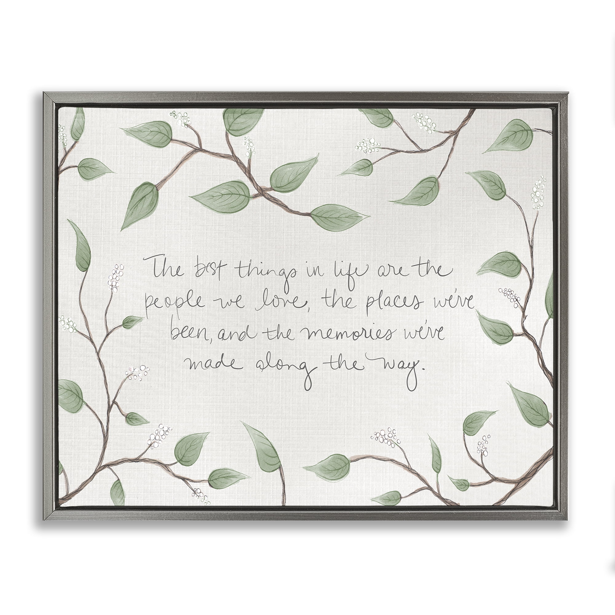 Stupell Industries The Best Things In Life Gray Framed Floater Canvas Wall Art, design by SD Graphics Studio