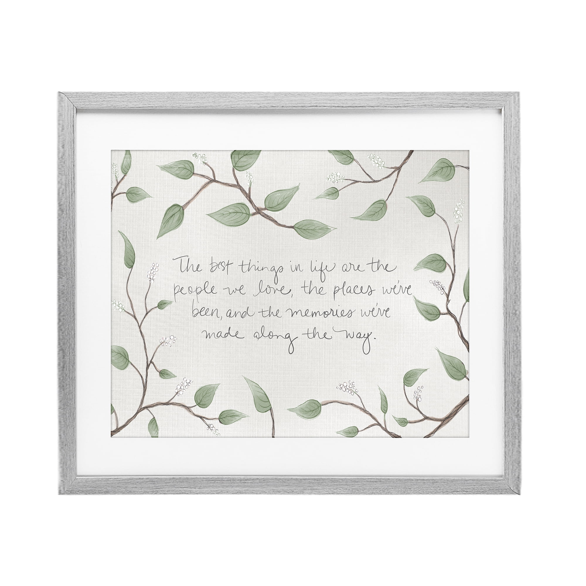 Stupell Industries The Best Things In Life Gray Framed Print Under Glass, design by SD Graphics Studio
