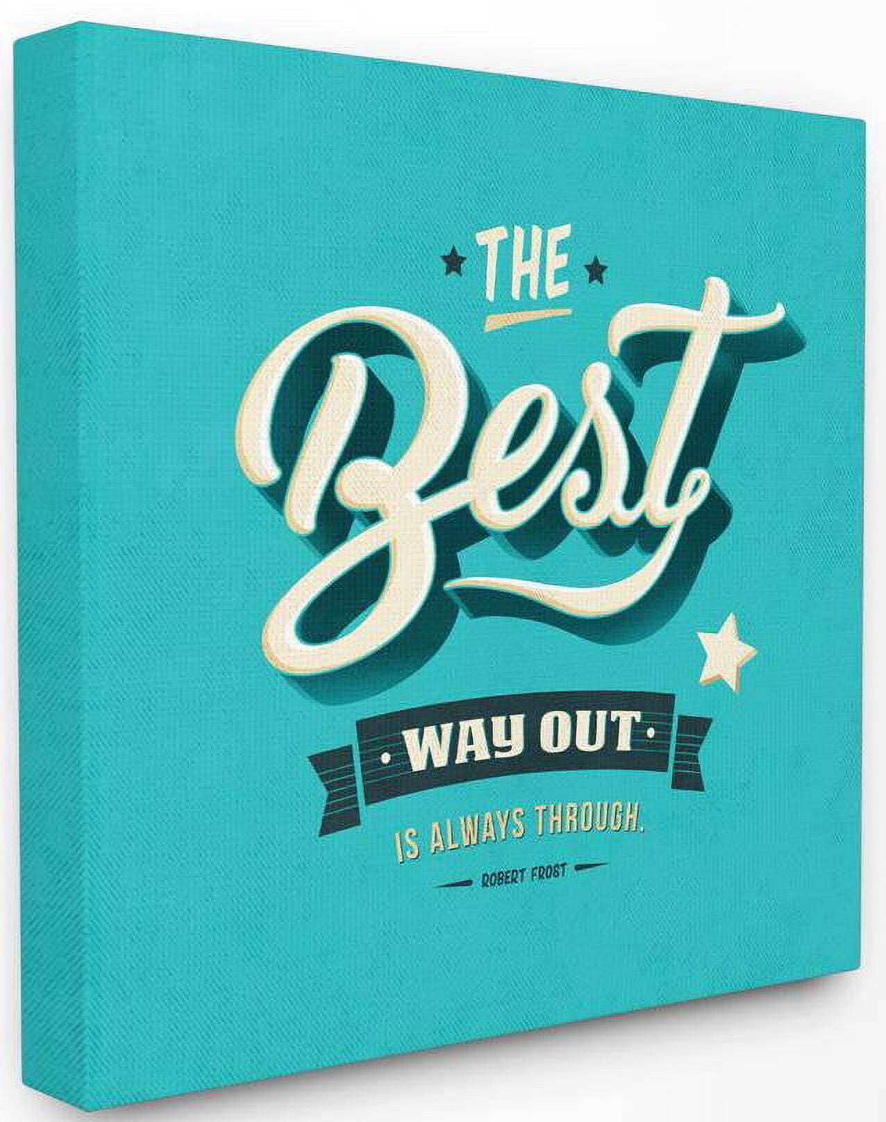 Stupell Industries The Best Way Out Inspirational Blue Word Design Canvas Wall Art by Ester Kay