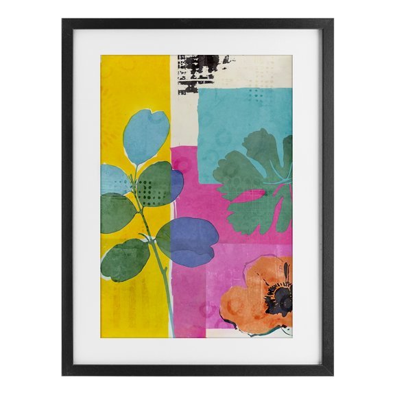 Stupell Industries The Bloom Drift Leaves Black Framed Print Under Glass design by Andrea Haase, 20 x 14