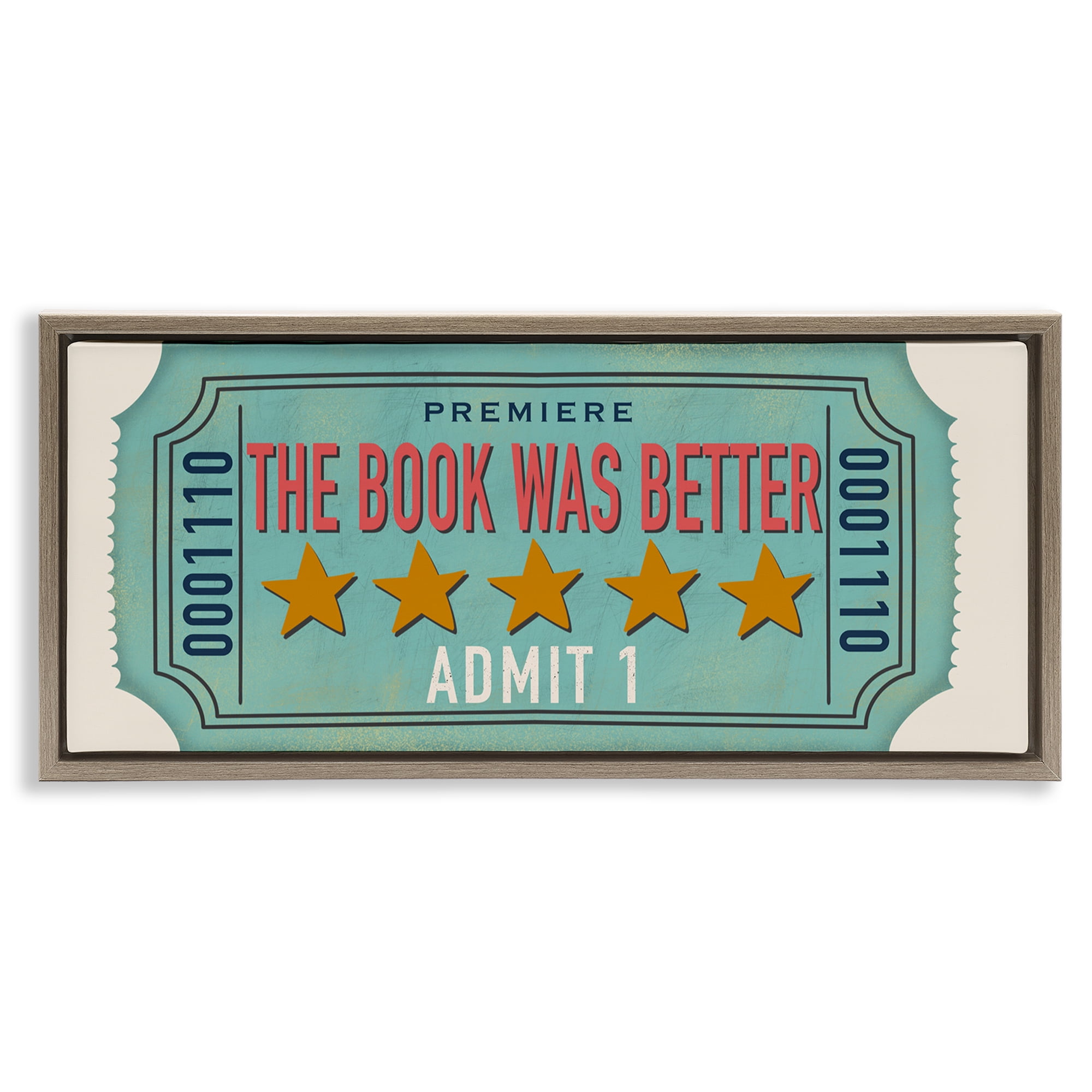 Stupell Industries The Book Was Better Brown Framed Floater Canvas Wall Art, design by Julia Frost